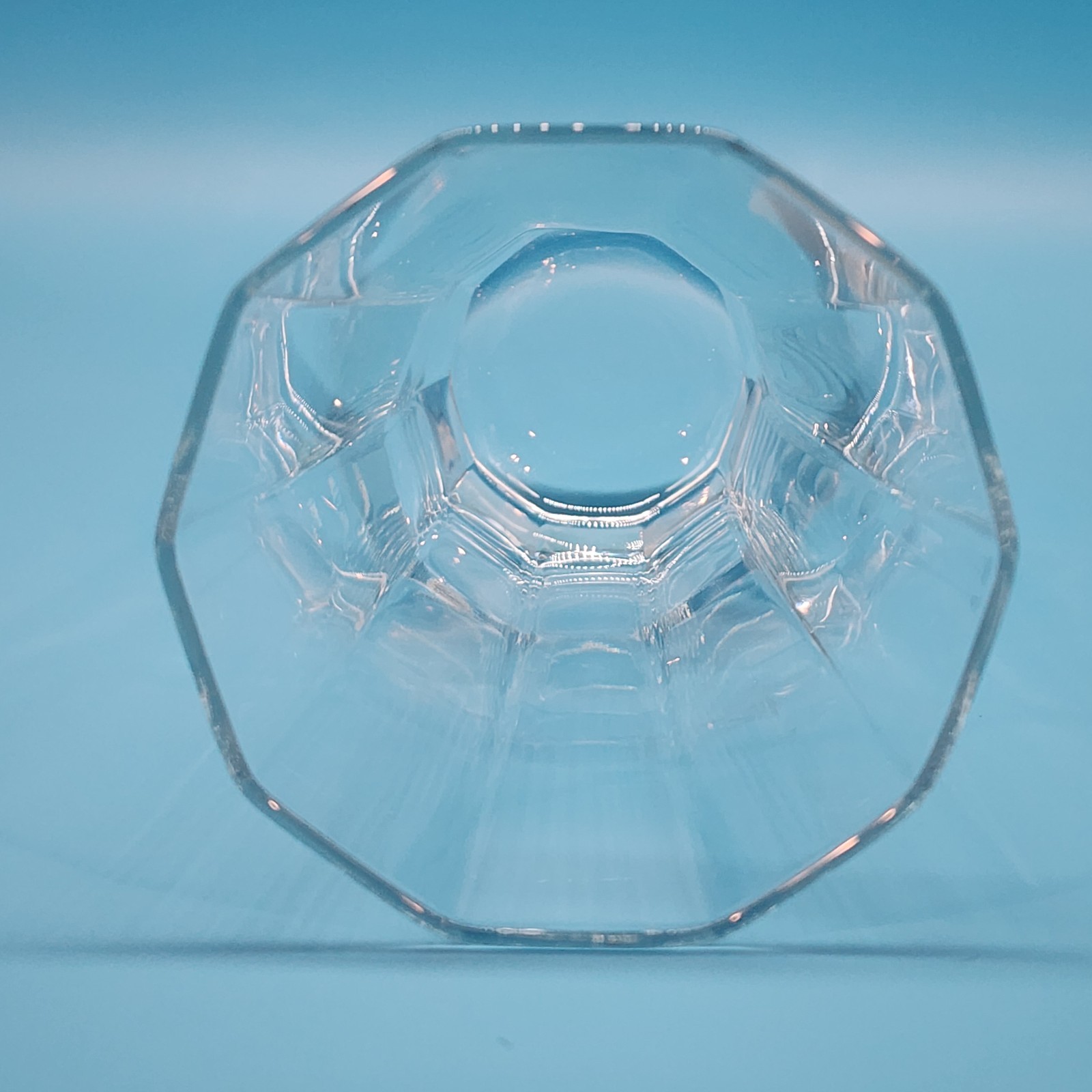 Set of 4 Crystal Tumblr 10 Panel 6 ³/₄” Tall Luminarc Attributed NOS Free Ship