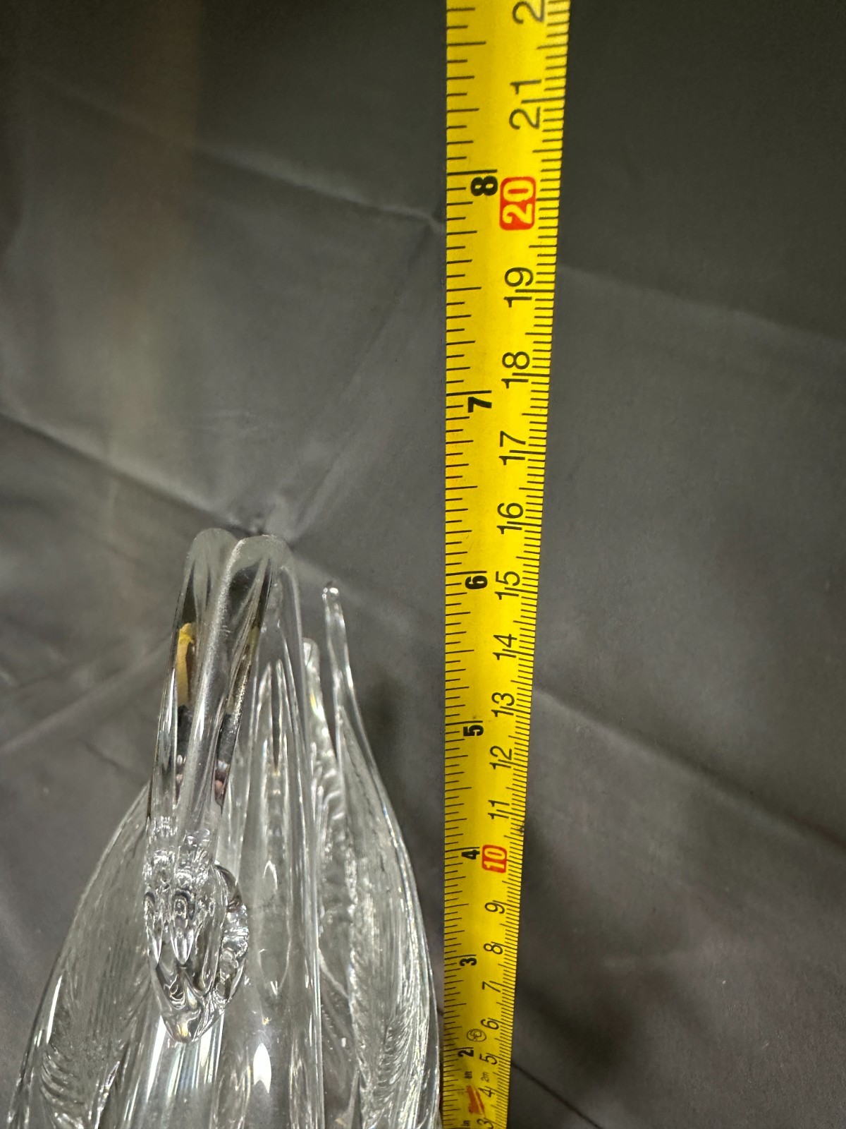Large 6” Princess House 24% Lead Crystal Swan Figurine Dish Vintage Germany