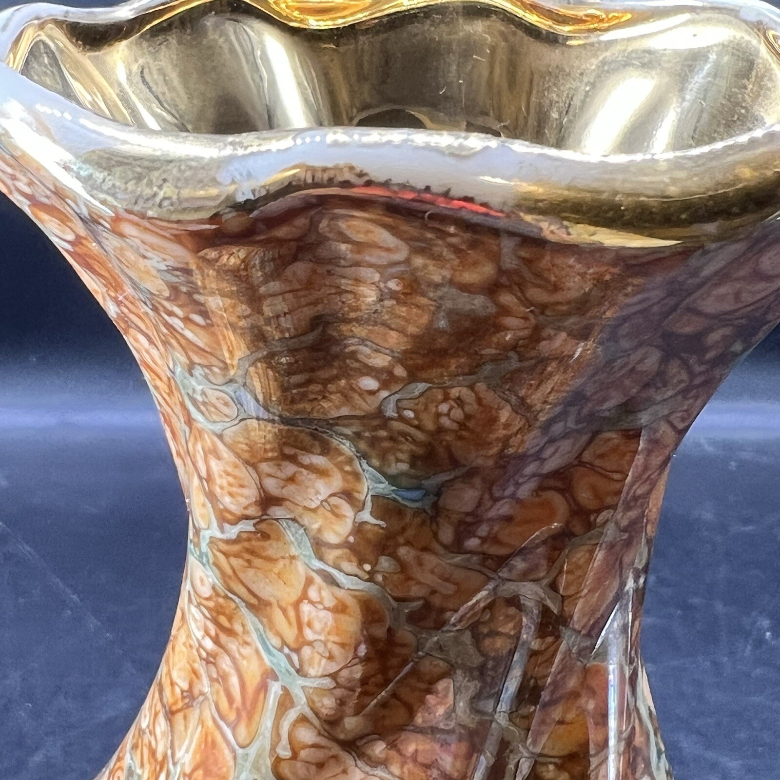 Holley Ross Vase LaAnna 22K Gold 9 1/2″ Flowers Decor Decorative Vintage MCM