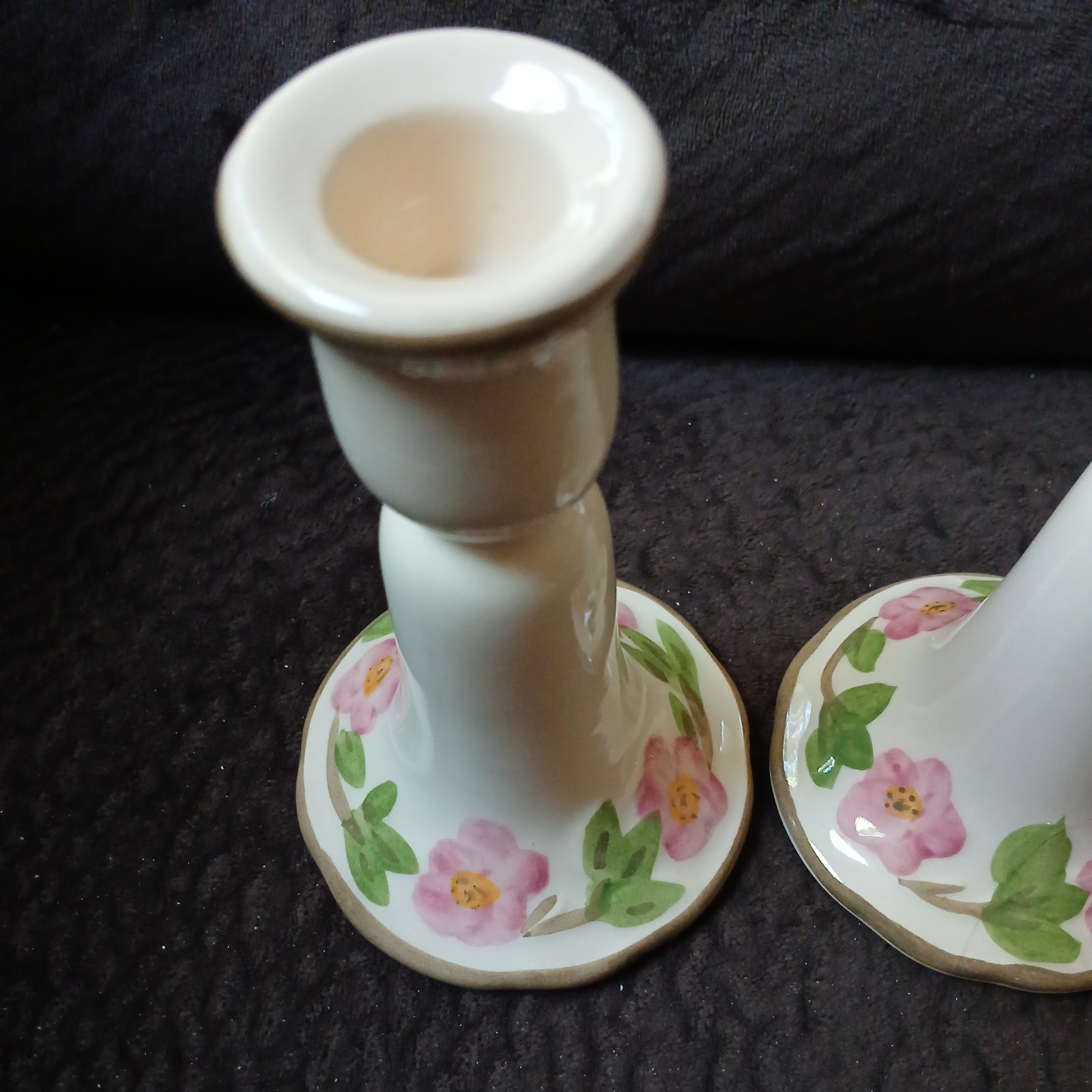 Franciscan Desert Rose Candlestick Holders 5.25″ Set of 2