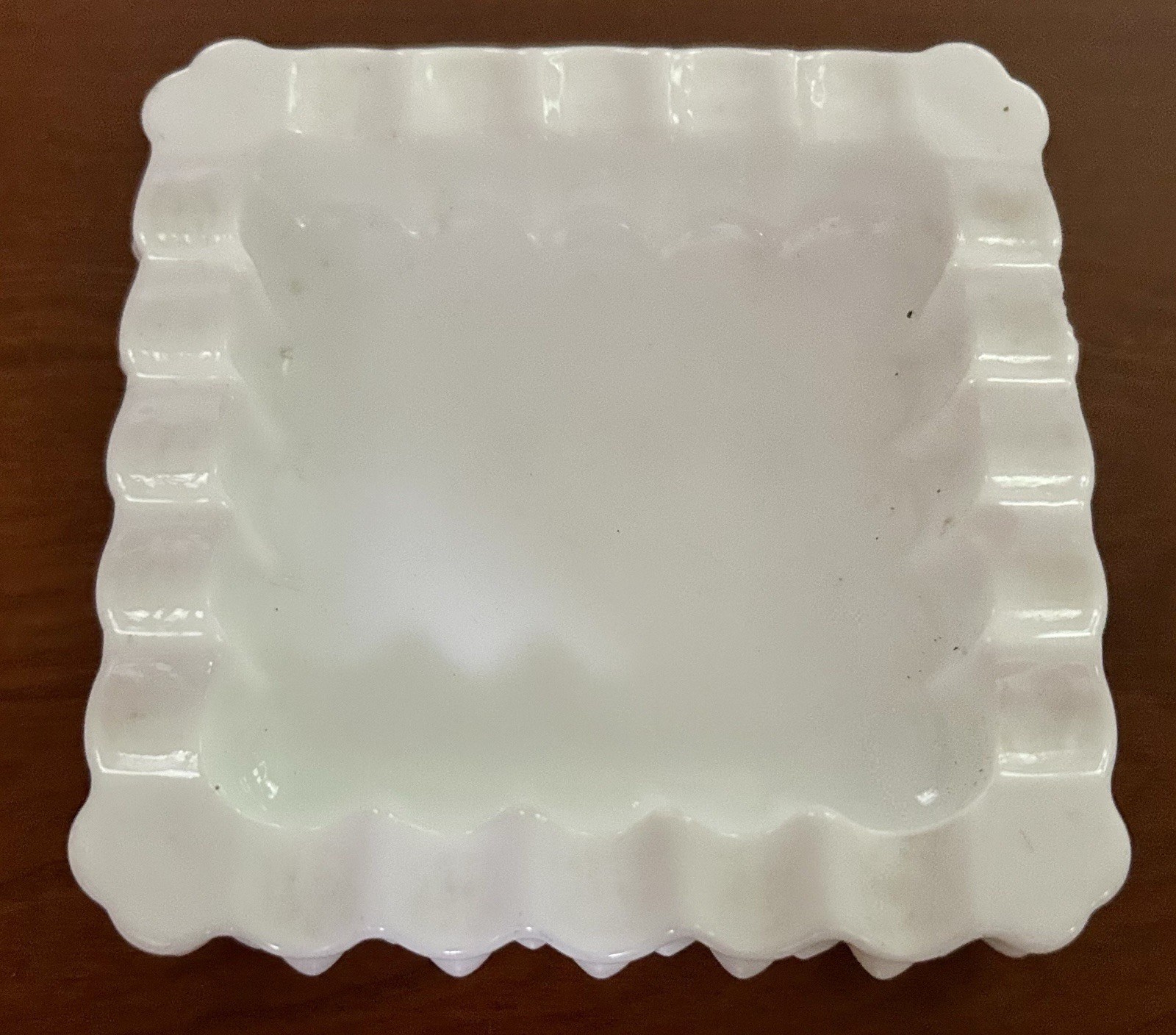 Vintage Fenton Hobnail White Milk Glass Square Ashtray 5″ Trinket Dish MCM