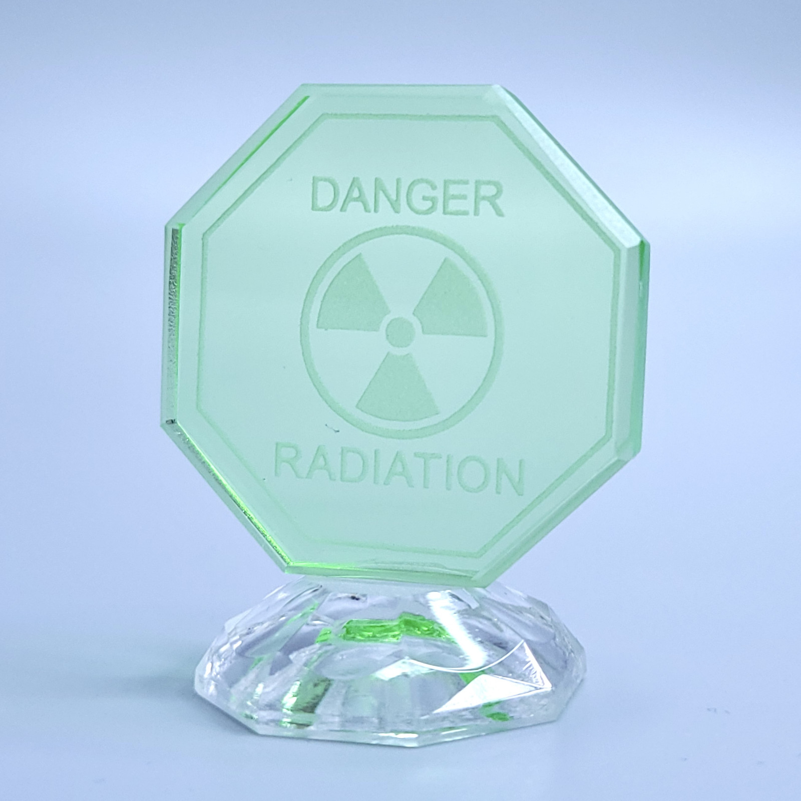 Uranium Vaseline Glass Small Statue 2″ Rare Uranium Green Glass Sign Art Glass