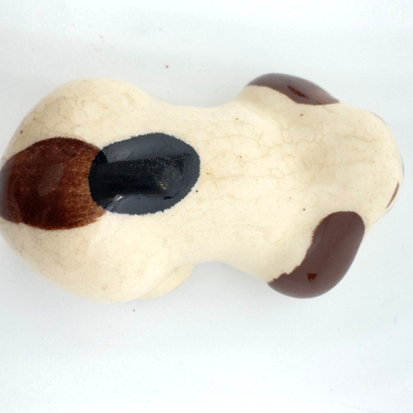 Vtg Rio Hondo Pottery 40s-50s Hand-Painted Sleeping Puppy Glasses Holder 2.75″