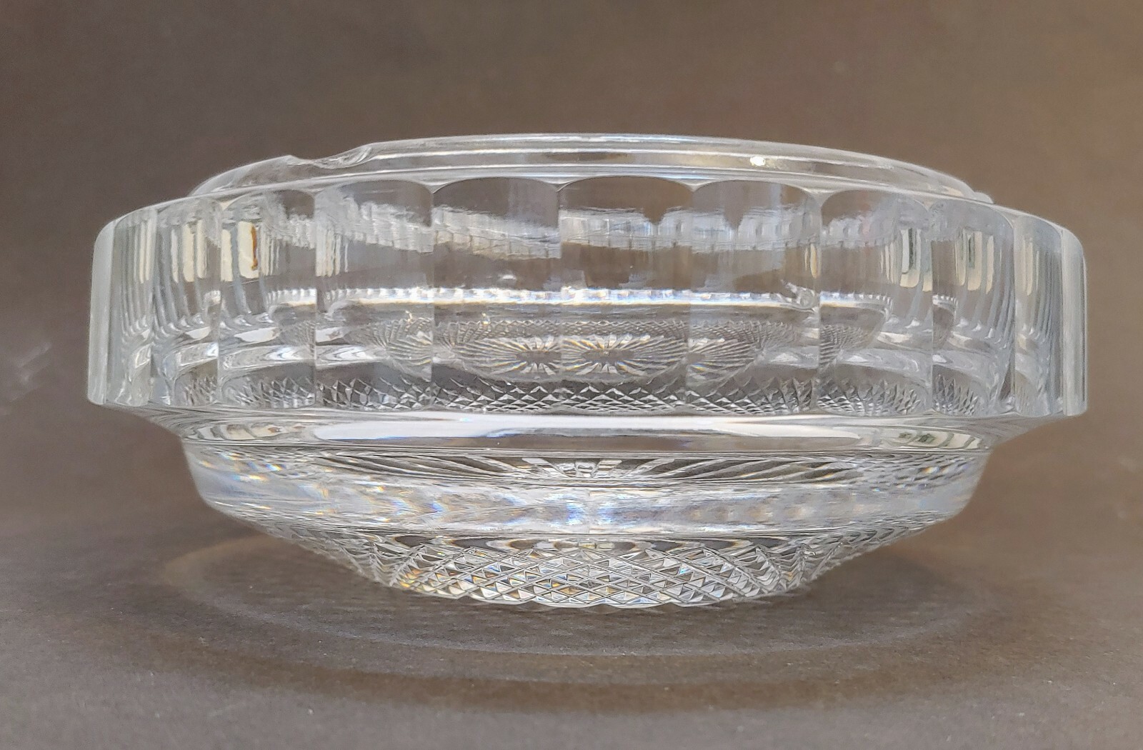 Waterford Crystal Heavy Cigar Ashtray 7″ Wide 2 3/4″ High Weight 5 Lbs 2 Oz