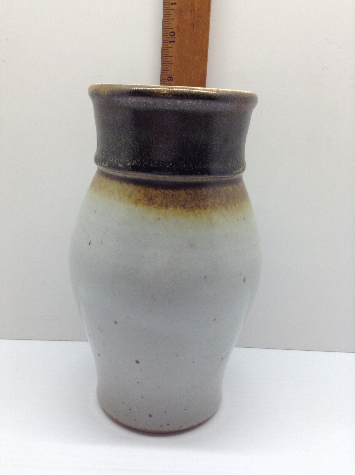 VTG Studio Art Pottery Vase Signed NULTON 9″ TALL 3.50″ WIDE