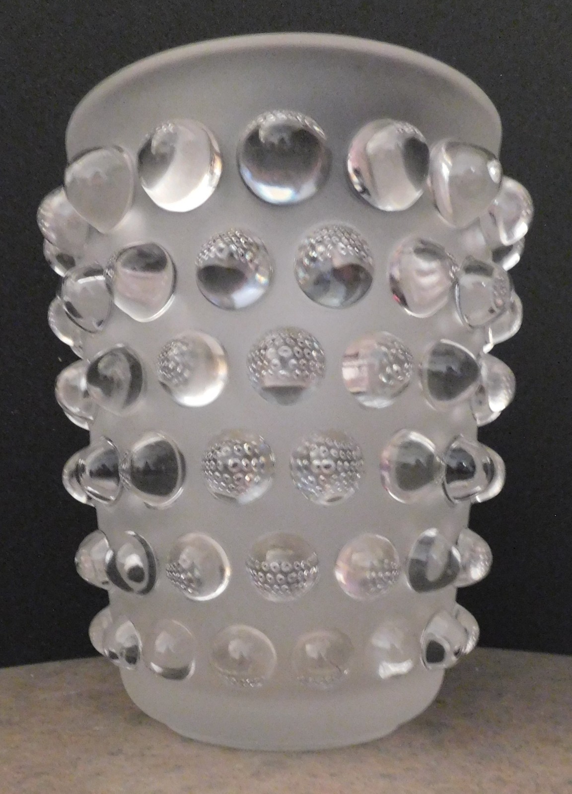 Lalique France Vintage Mossi crystal vase