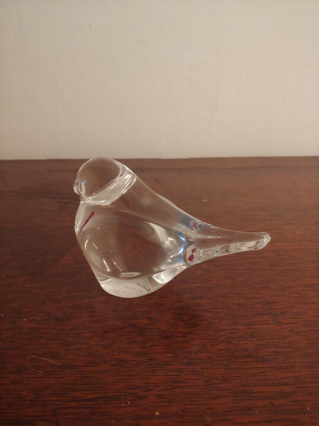 Zellique Studio Art Glass Bird With Heart Figurine Paperweight Vintage 1999