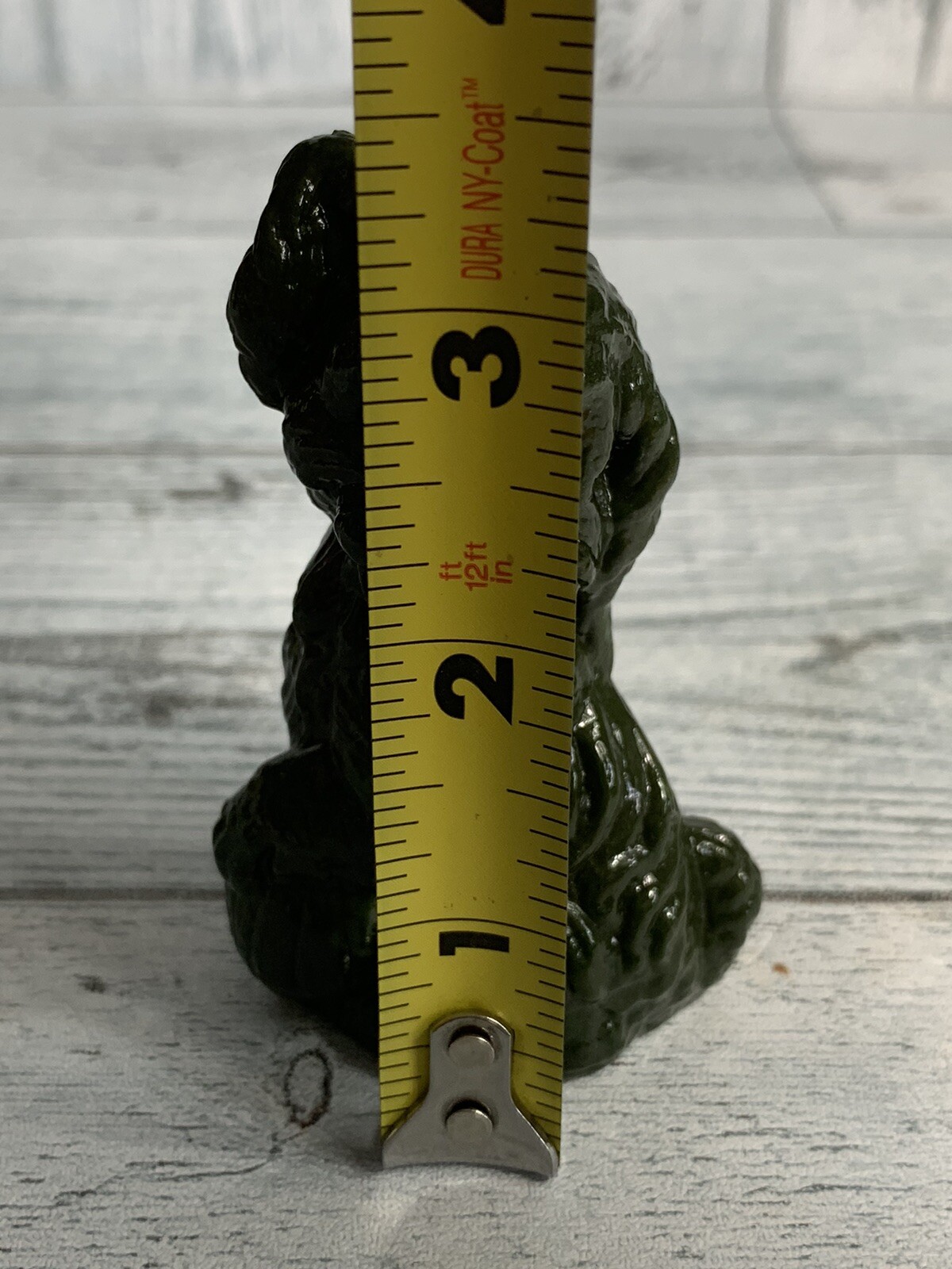 Vtg. BOYD GLASS SKIPPY THE DOG Dark Green Marked