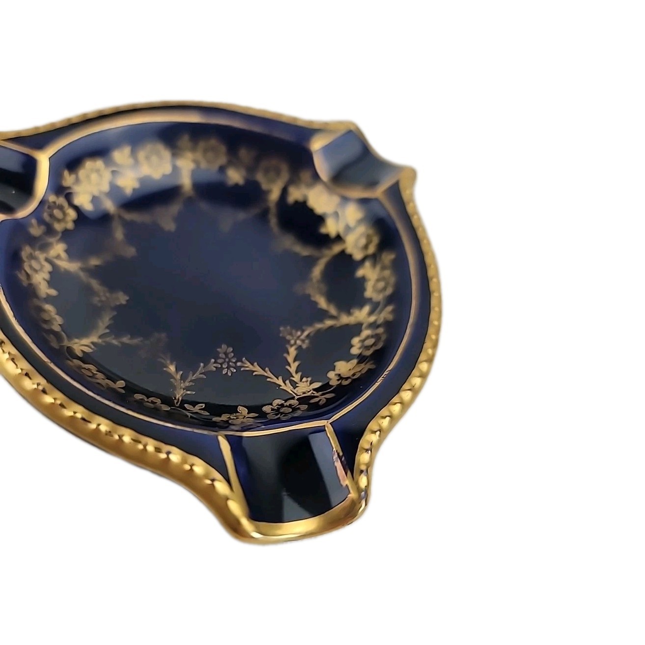 Echt Schumann Cobalt Blue Ashtray & Gold Trim 3.25″