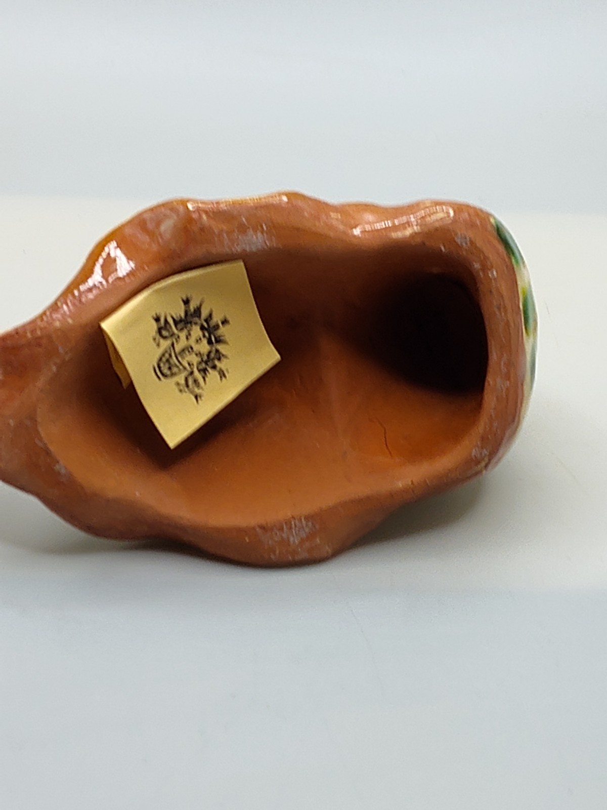 Redware Pottery Made In Troyan Bulgaria Folk Art Snail Signed 4.5″L x 2.25″H