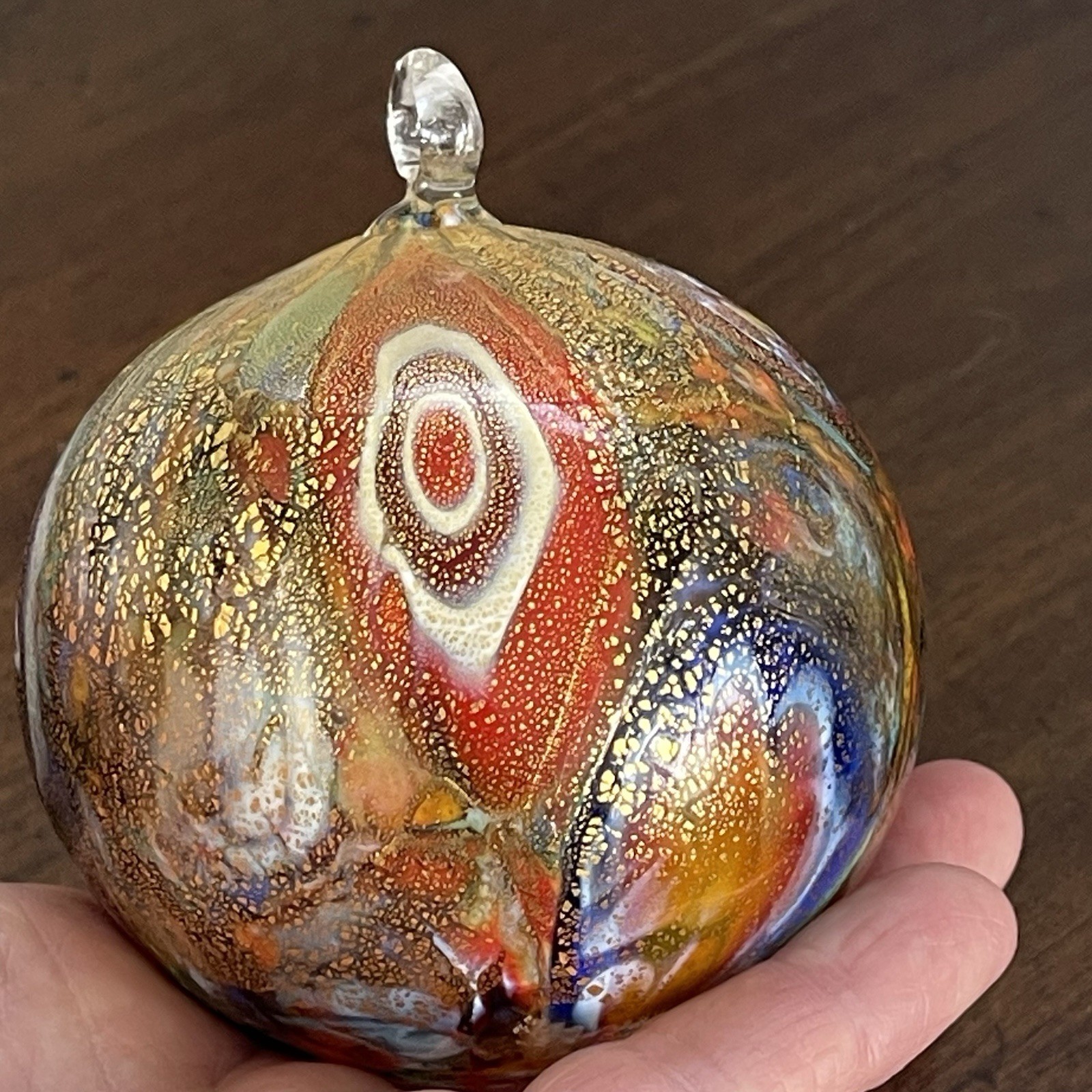 Hand Blown Glass Millefiori Design 3 Inch Ornament
