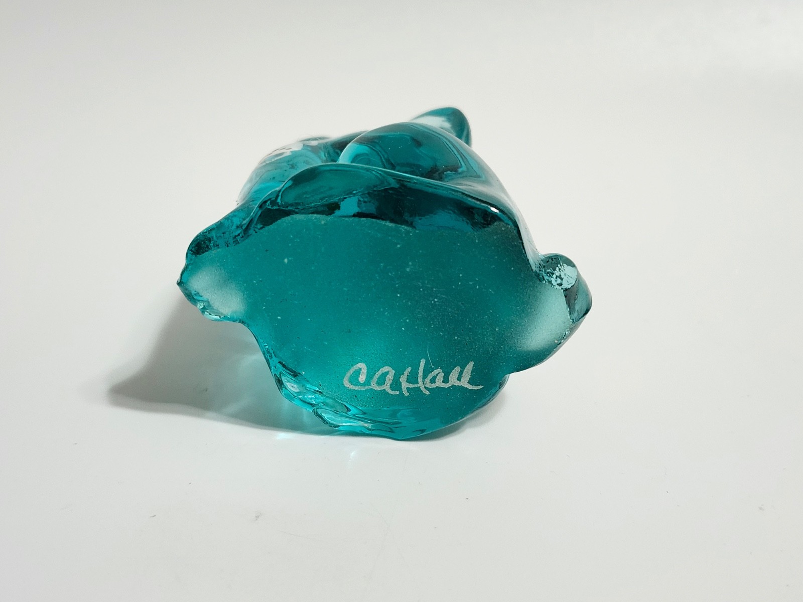 Fenton hand painted robins egg blue mini bunny