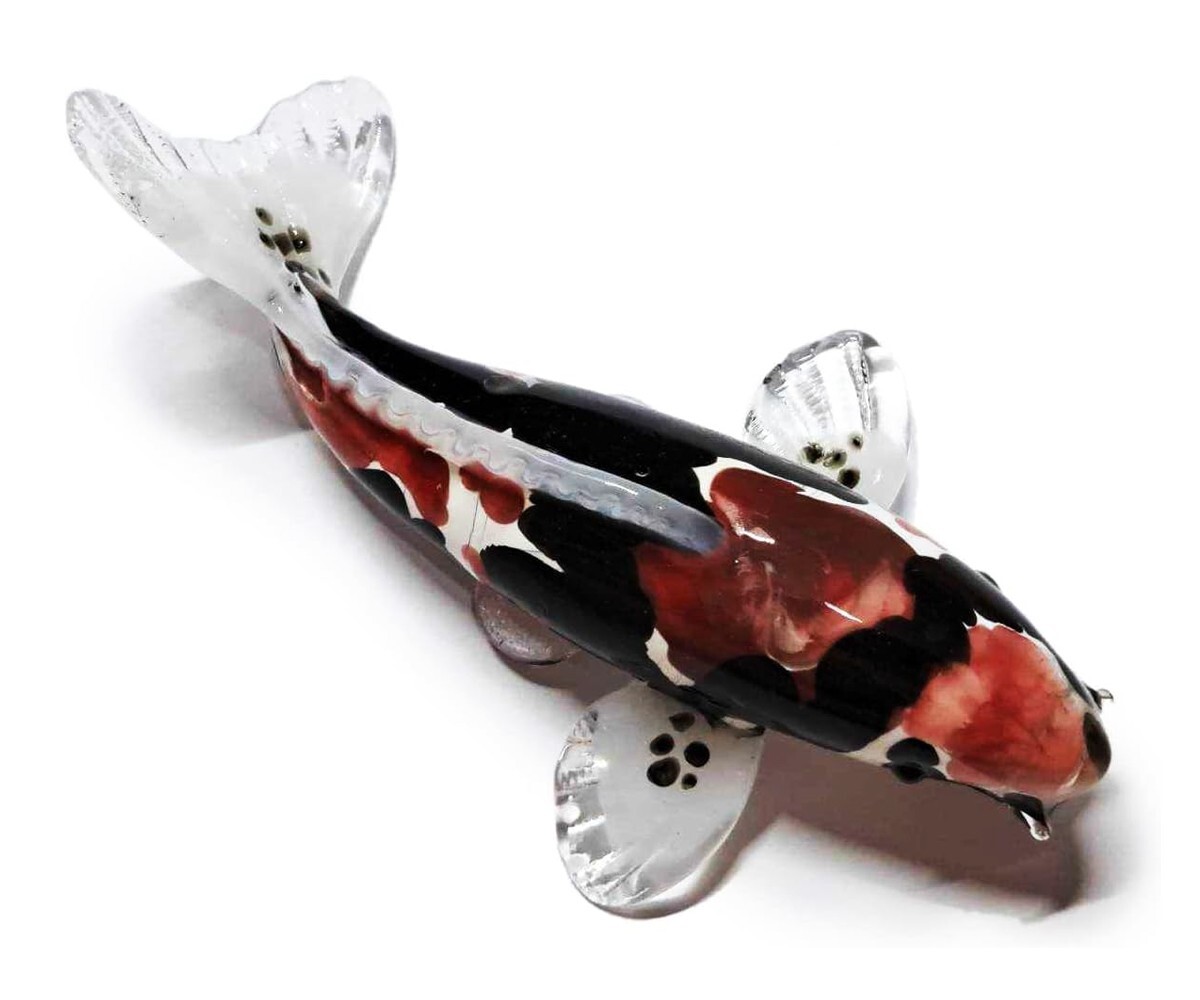 5″ 1/4 Showa Koi Fish Carp Blown Glass Miniature Figurine Collectible Decor