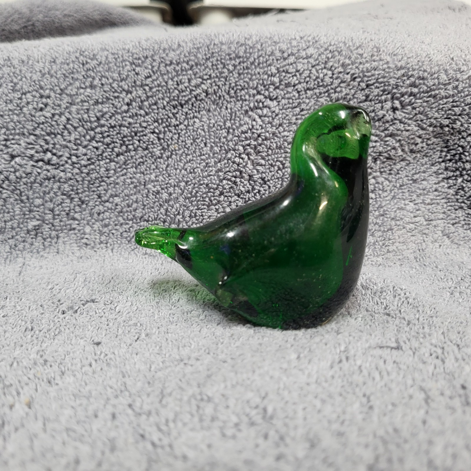 Emerald Green Glass Animal Paperweight Lot Bird Bunny Seal Whale Dove Elephant
