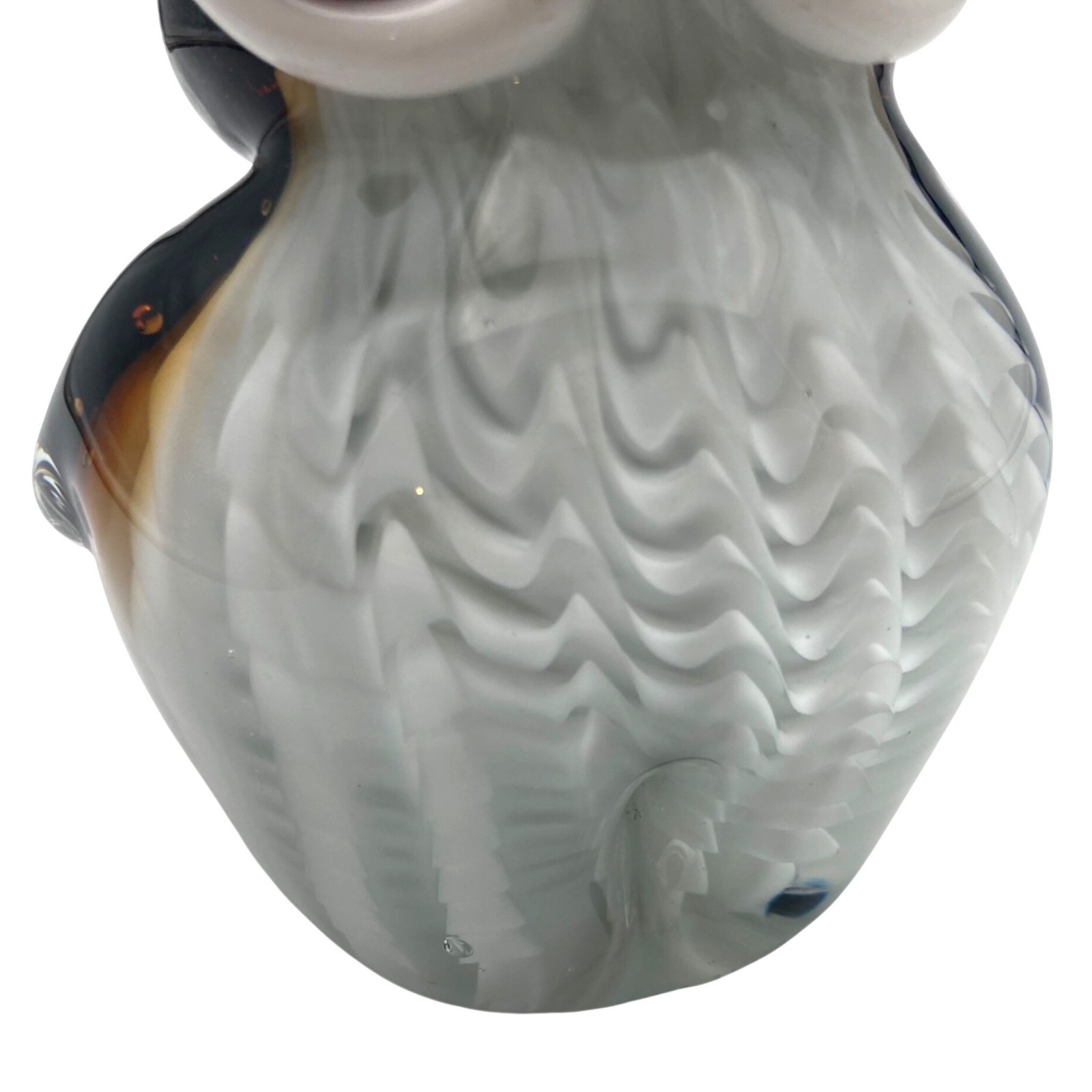 Studio Art Blown Glass Great Horned Owl Bird Paperweight Figurine Statue Figure