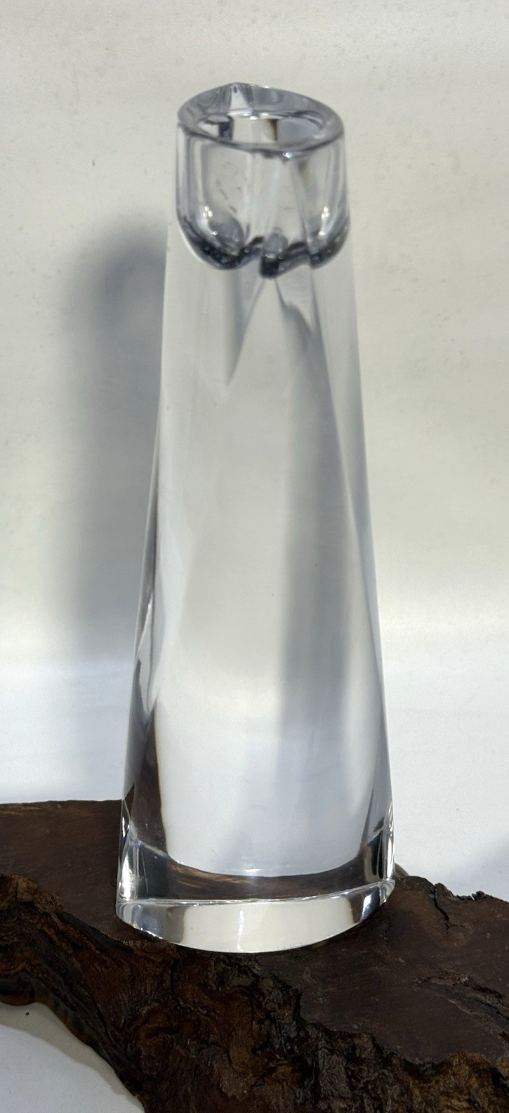 Nambe Crystal Candlestick Holder Elliptical Unique Style 7″x2.5″x2.25″