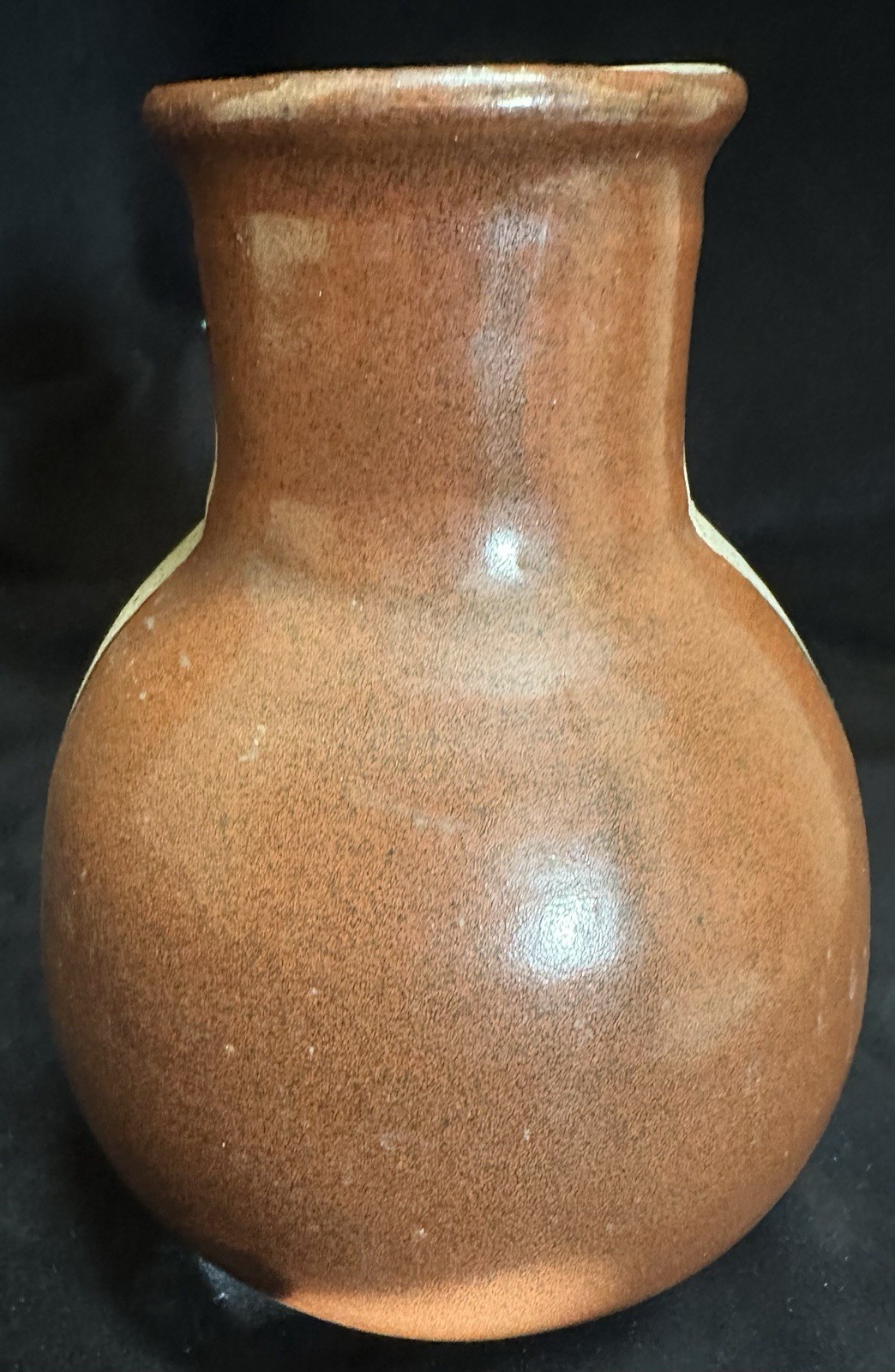 Two-Toned Vase Split Vertically Down The Side. Hand Thrown, Marked Tandi W