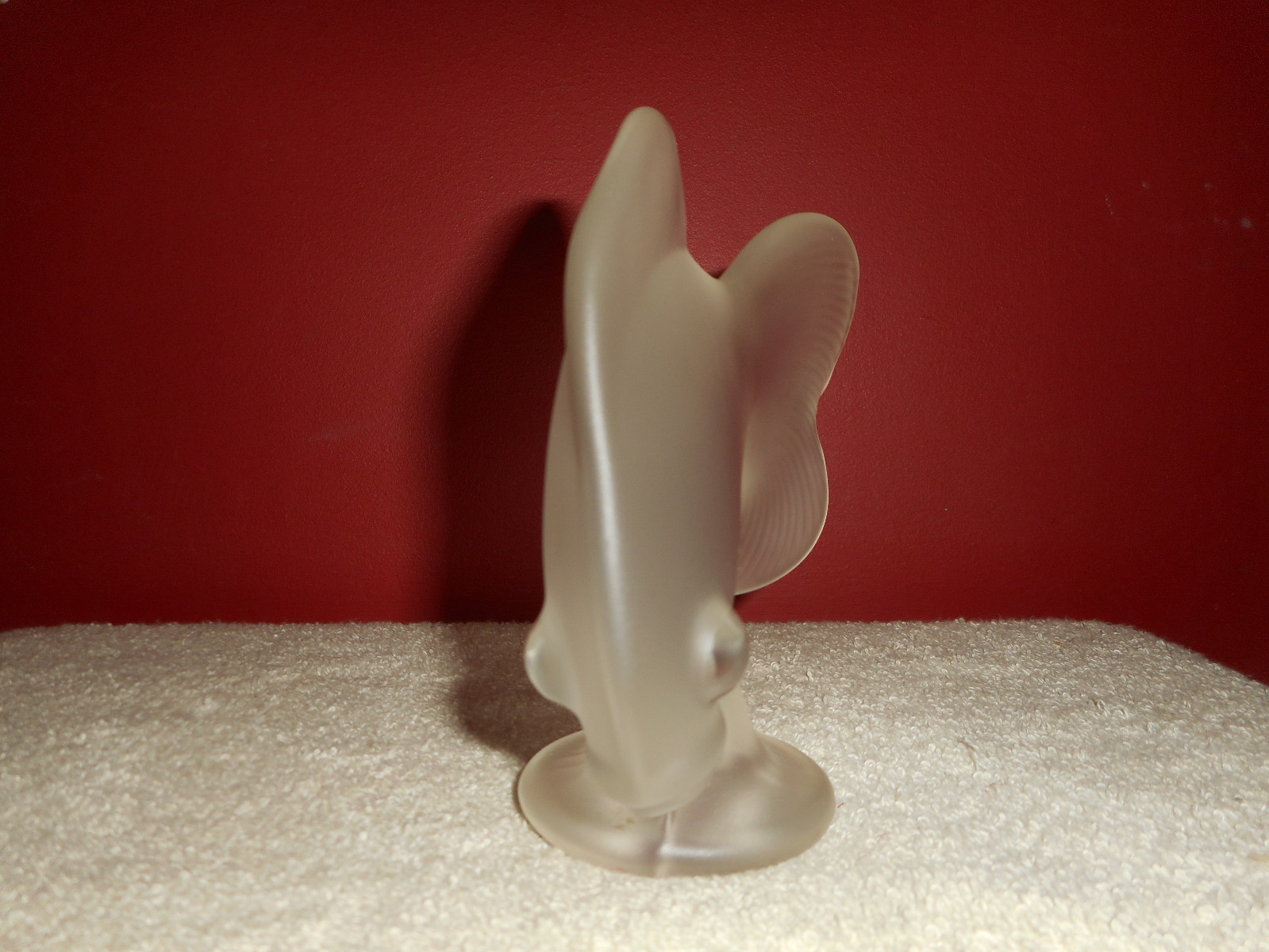 ART VANNES France Crystal Fish Sculpture French SIGNED Frosted Paperweight