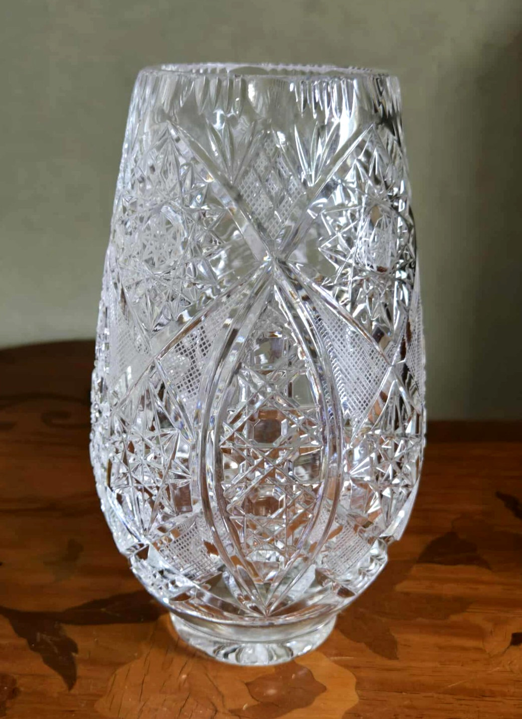 Early 1900s American Brilliant Period Hand Cut Crystal Vase ~7.25″ Excellent