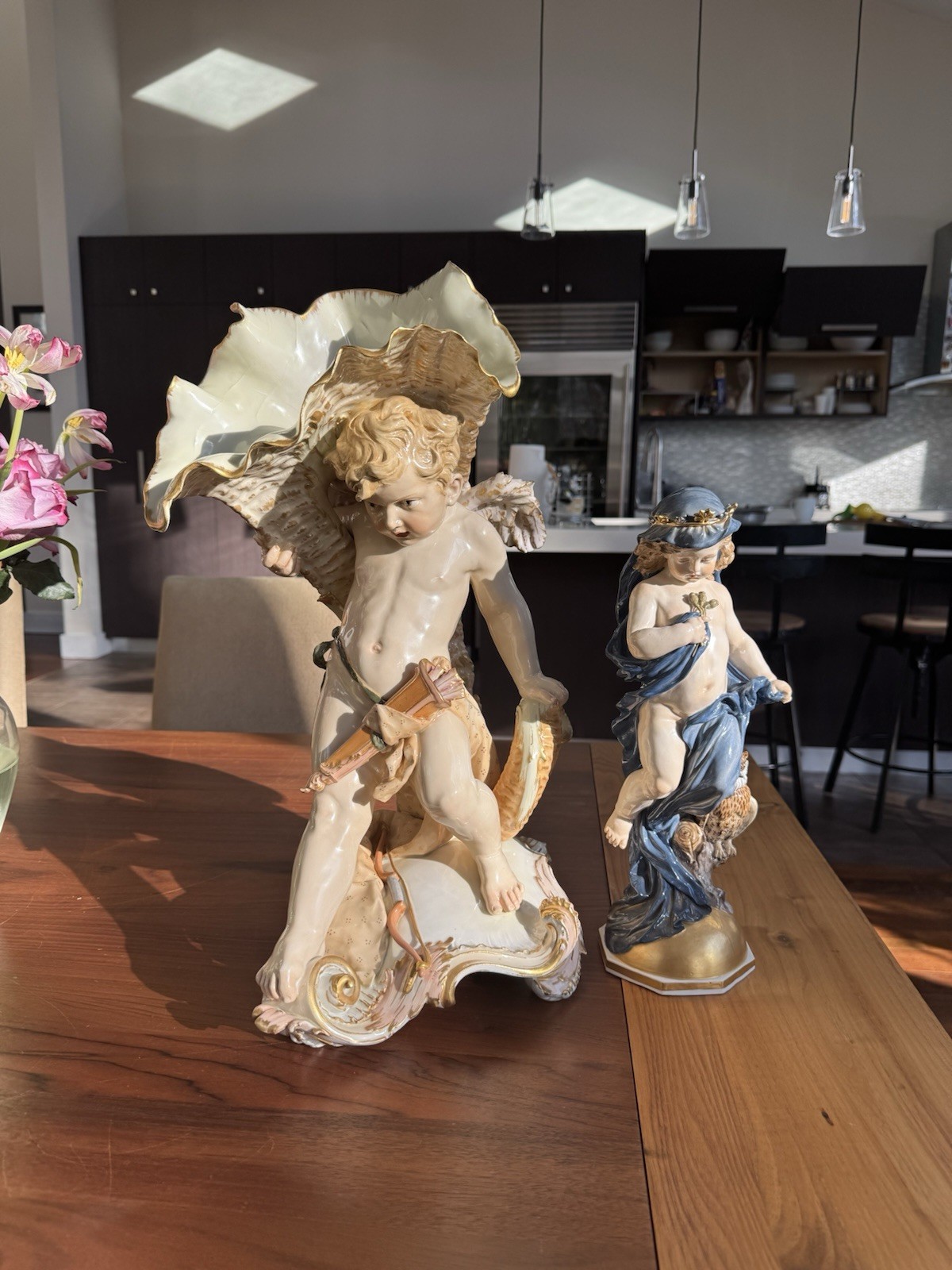 Monumental KPM Berlin porcelain Cupid Figure Vase c.1900