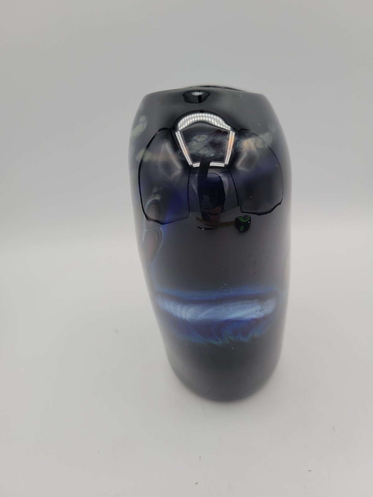 Vintage 1983 Studio Art Glass Vase Signed Rick Nicholson Amethyst Purple Rainbow