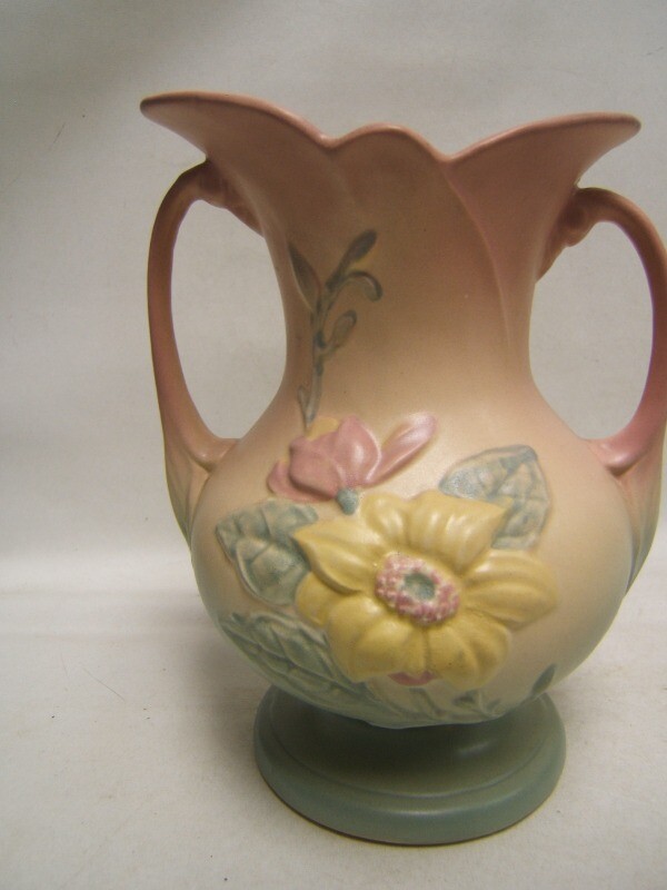 Hull Art Pottery Vase 3-8 1/2 Vintage Made in USA Pink & Yellow Magnolia Exc.