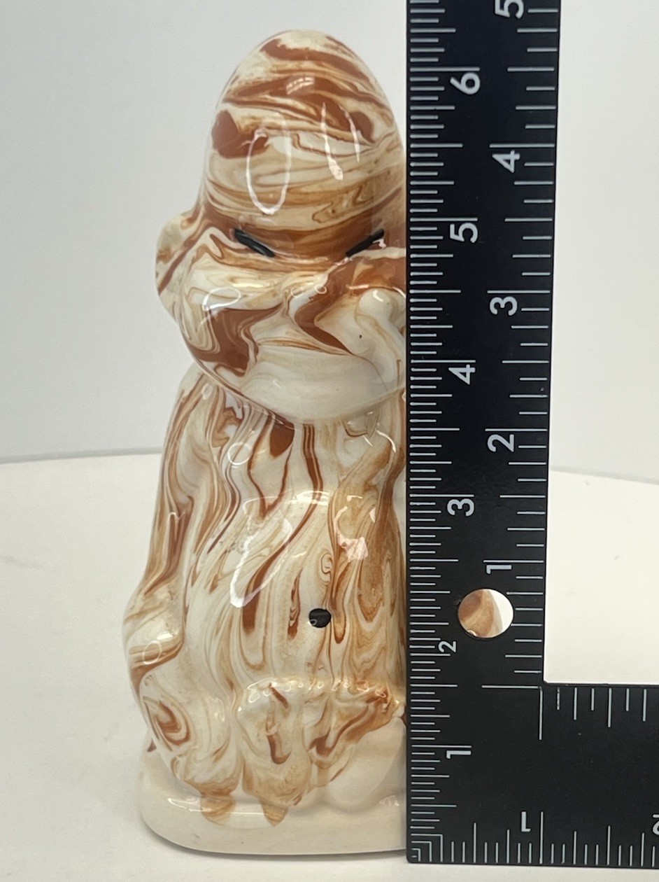 Rare Vintage Brown Swirl Pottery 6.25” Buddha – Alaska 1977 – EXC