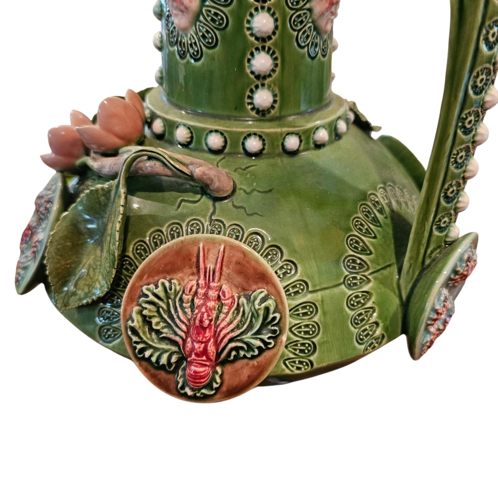Vintage Bordallo Pinheiro Fantasia Jug Caldas da Rainha Faience Portugal