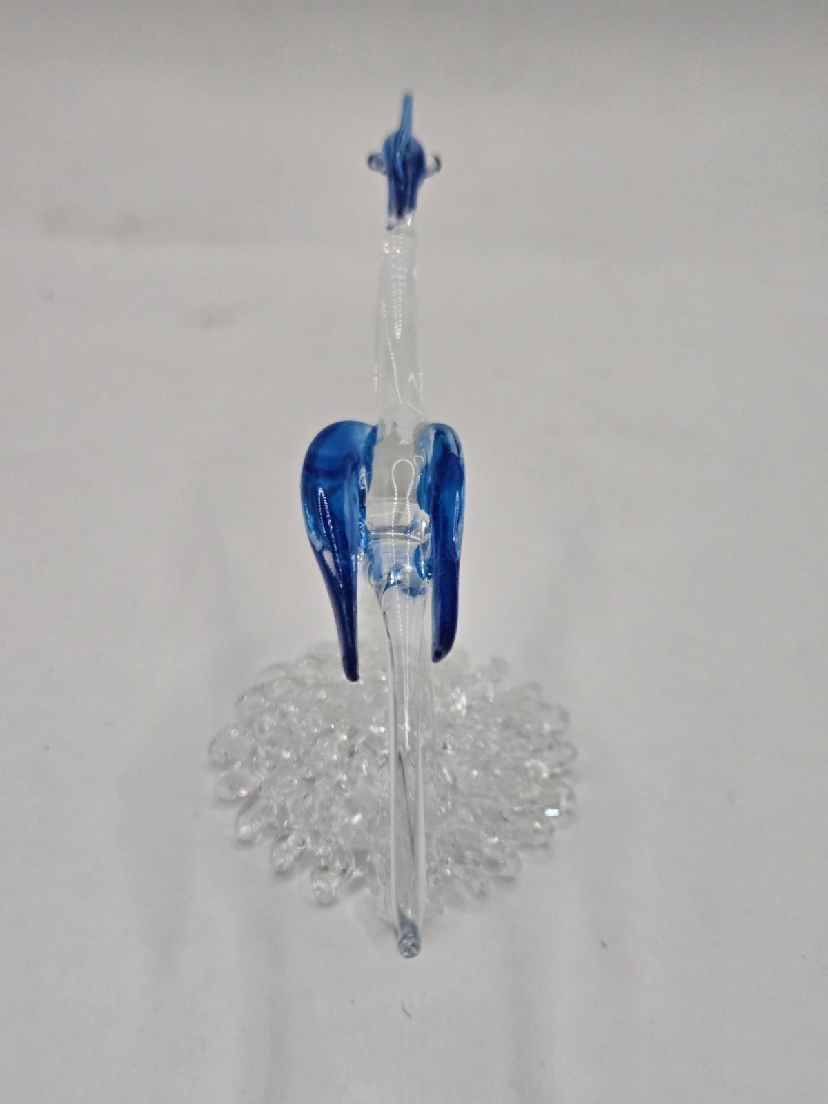Silvestri Blown Spun Glass ROAD RUNNER Blue Wings Figurine Ornament