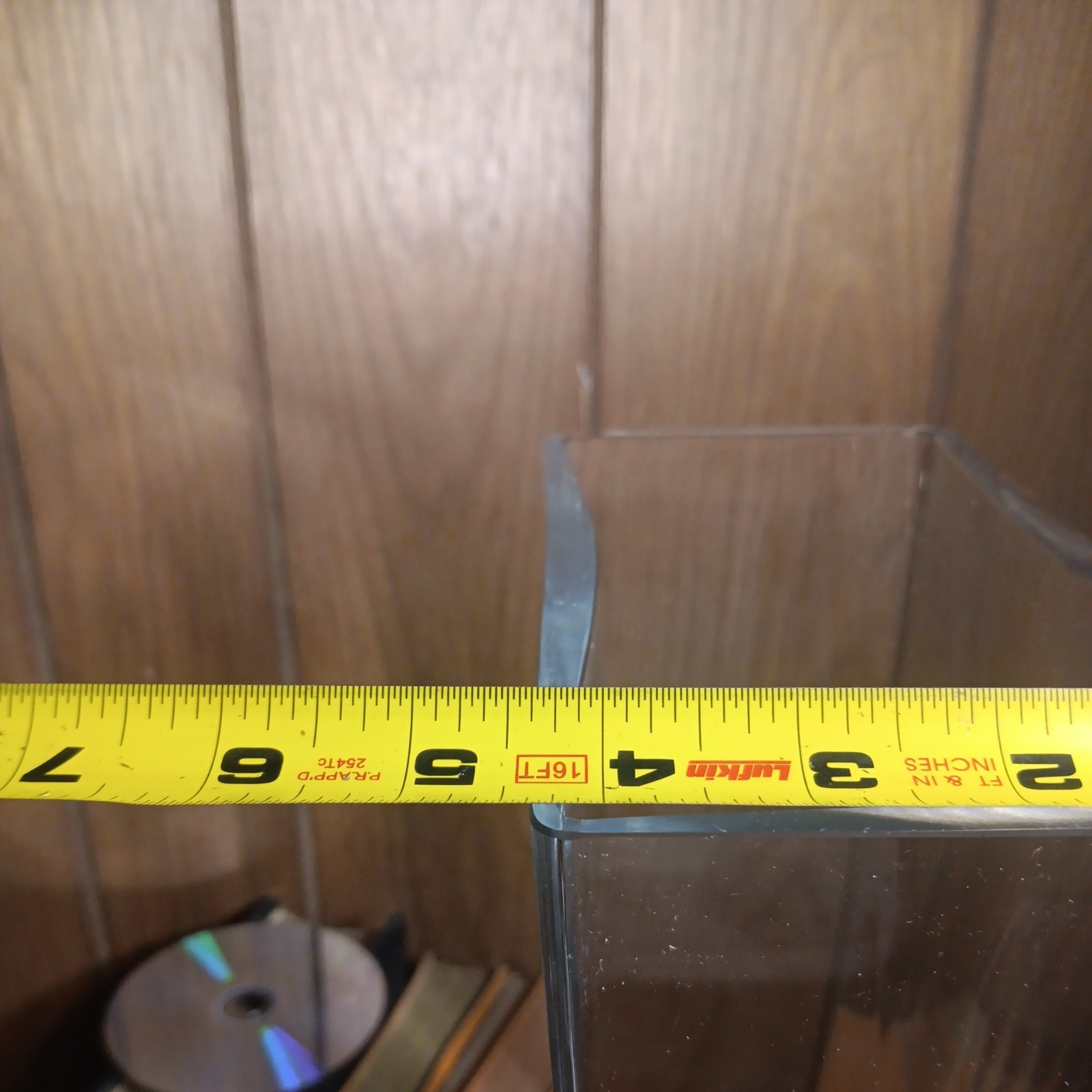 Vintage Pier 1 16″ Tall Clear Glass Rectangle Vase Made In Poland 8 1/4×4 1/4