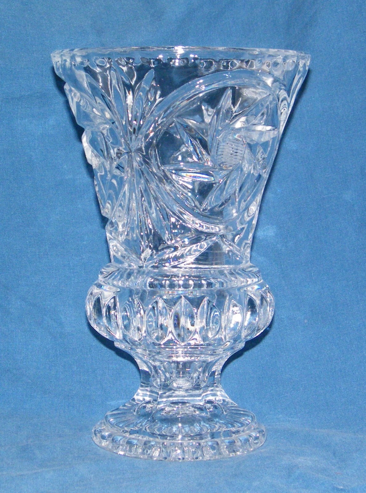 Vintage Crystal Vase with wheel cut accents
