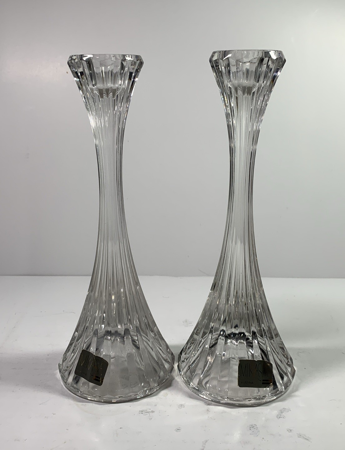 2 MIKASA Park Lane 8” Single Light Candlesticks Boxed