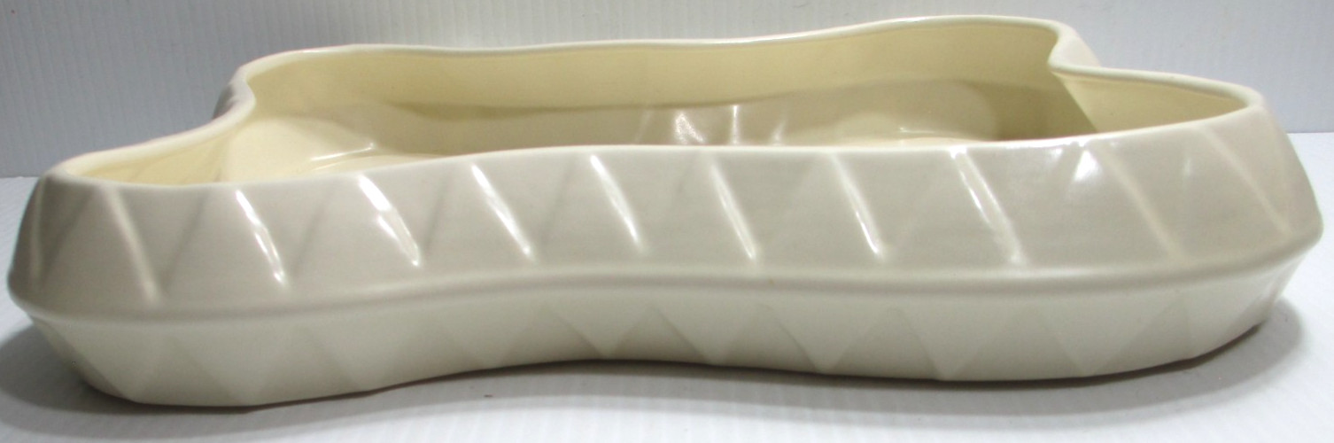 Vintage Red Wing Pottery Planter Shallow Bowl # 637 White Pond 11 3/4″ Long