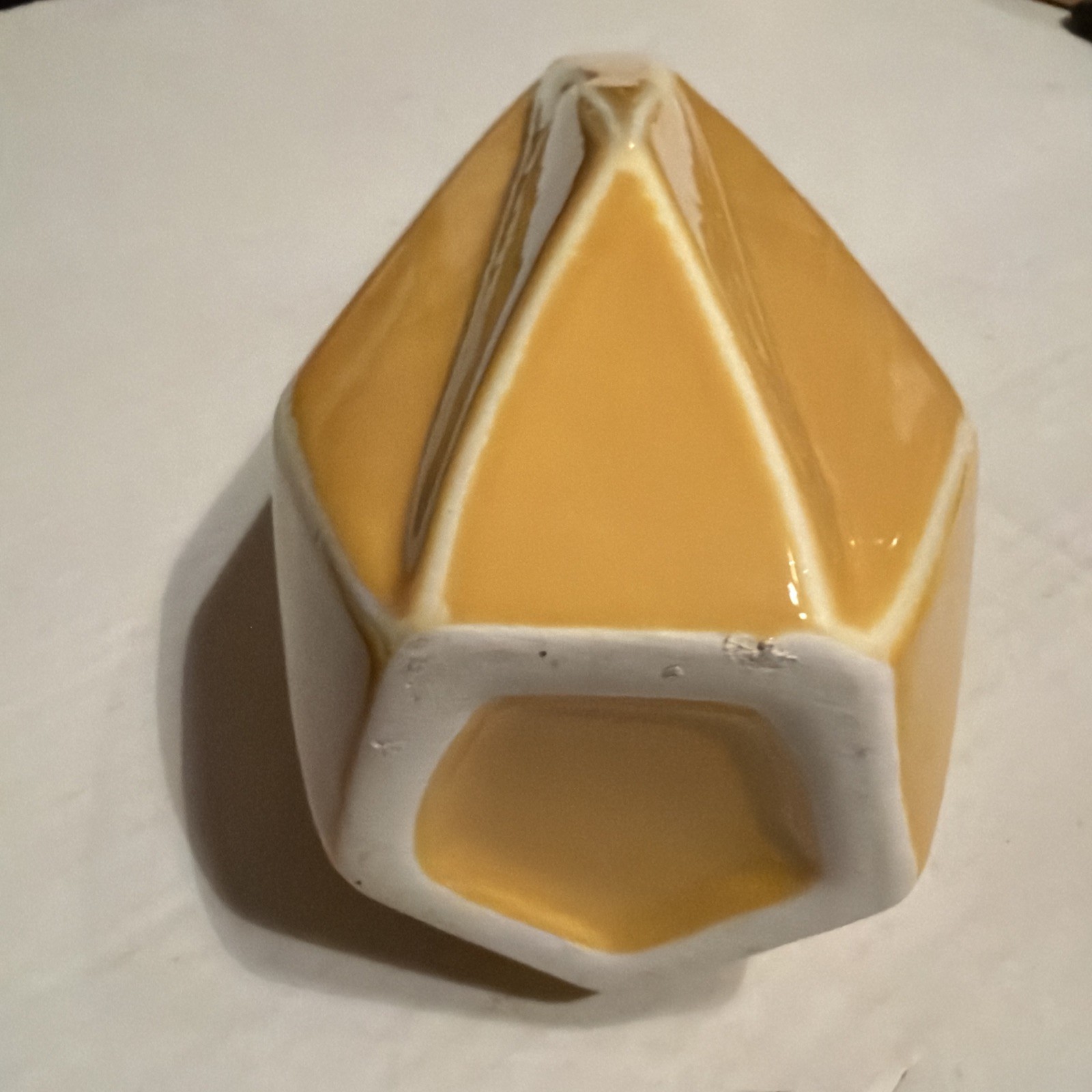 Mid Century Modern Yellow Vase 8 1/2 Inches Tall