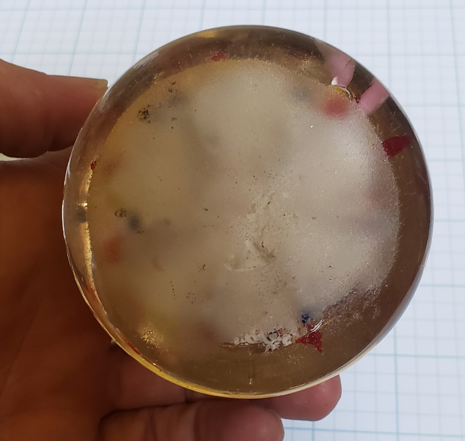 Antique Millville NJ Frit Art Glass Paperweight IOF Oddfellows 3 x 2.5 In.