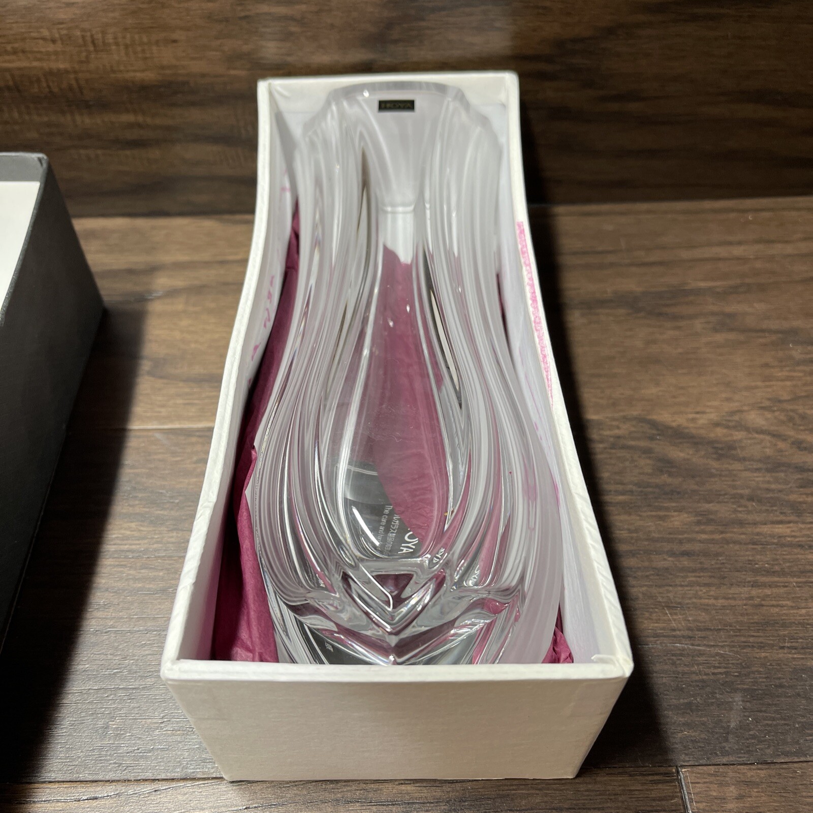 HOYA Japan Art Glass Crystal VASE Clear