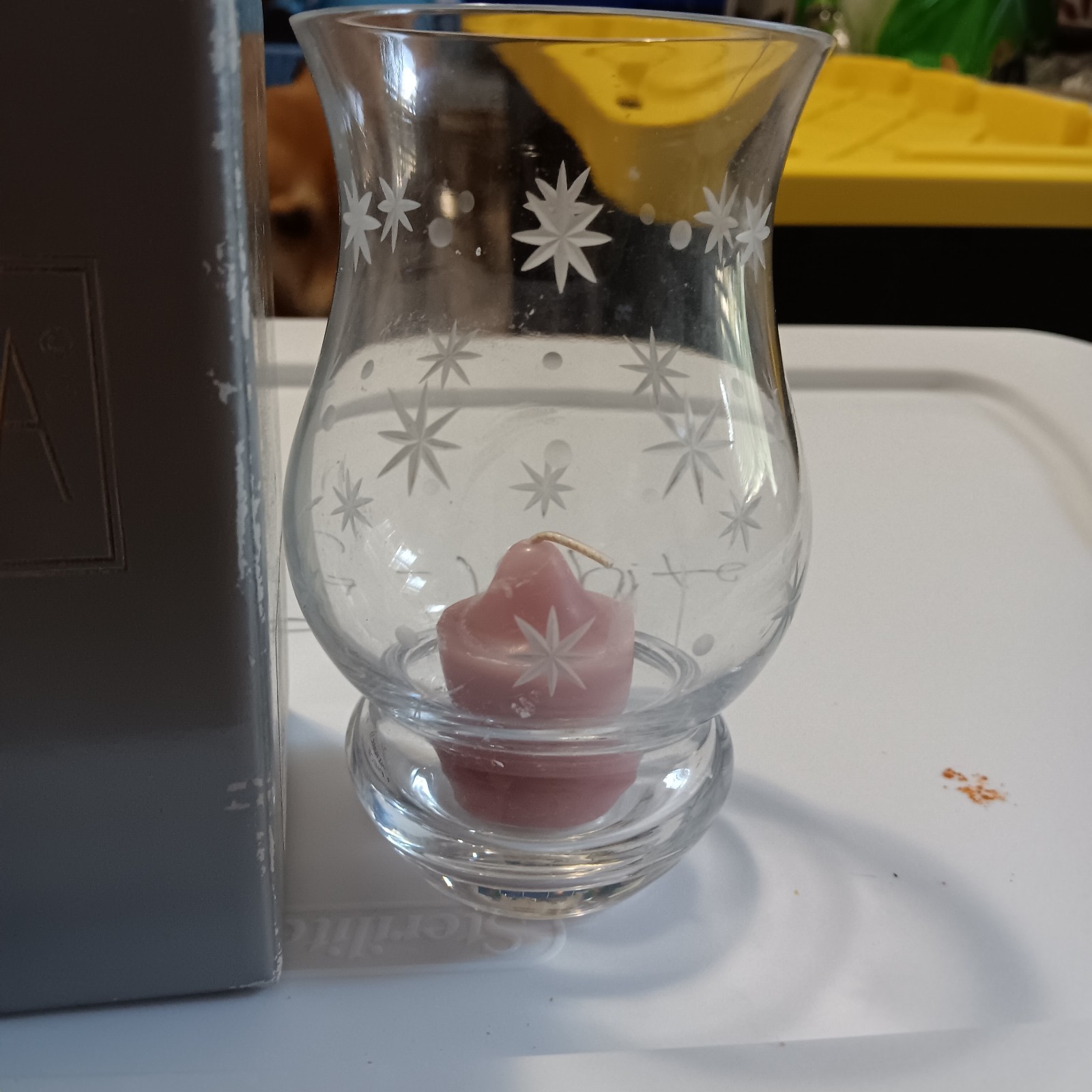 Mikasa Twinkle Small (5.5 in.) Hurricane Glass Candle Holder NEW IN BOX
