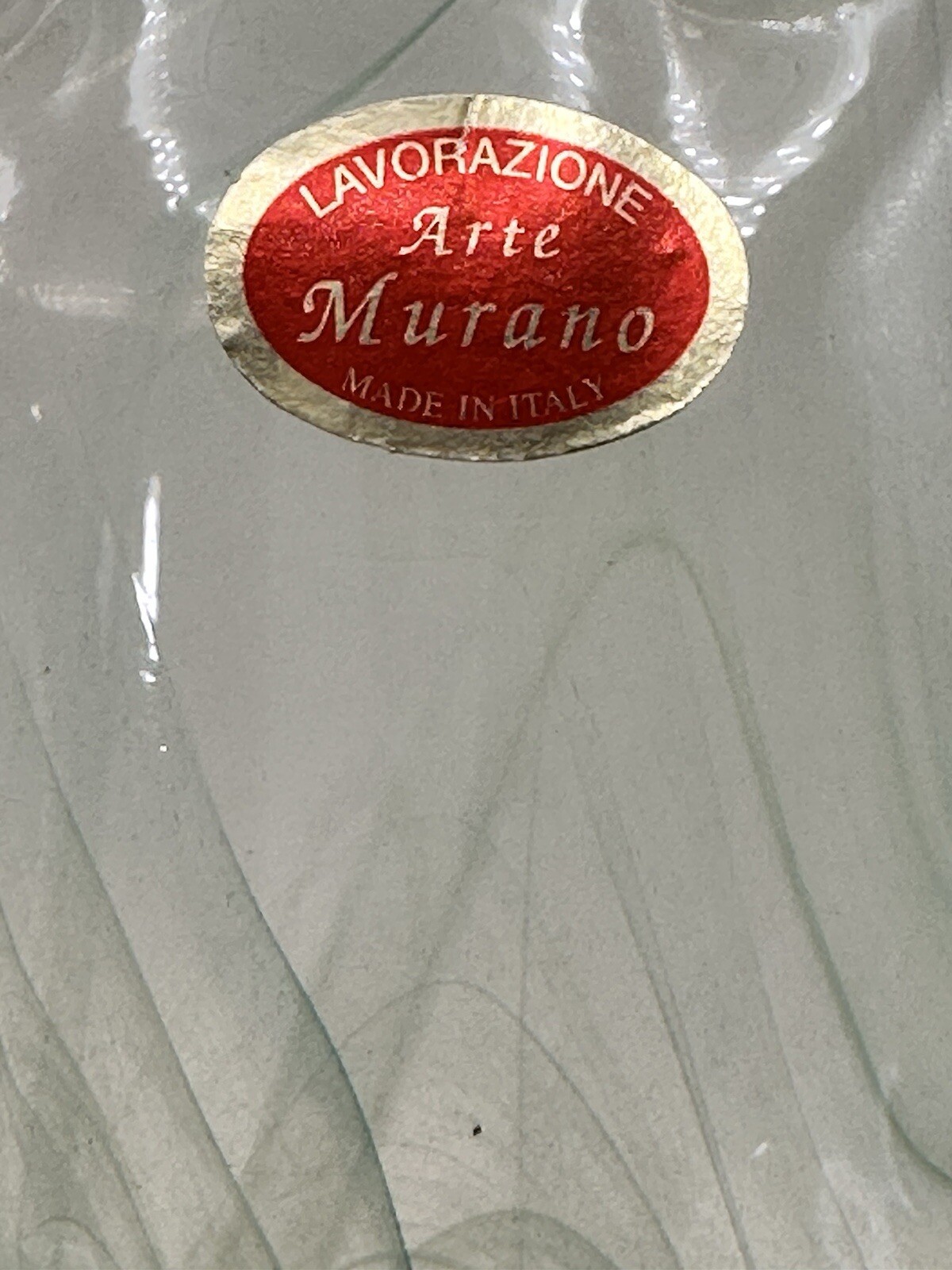 Lavorazione Arte Murano Mint Green And Clear Stretch Glass Compote On Clear Base