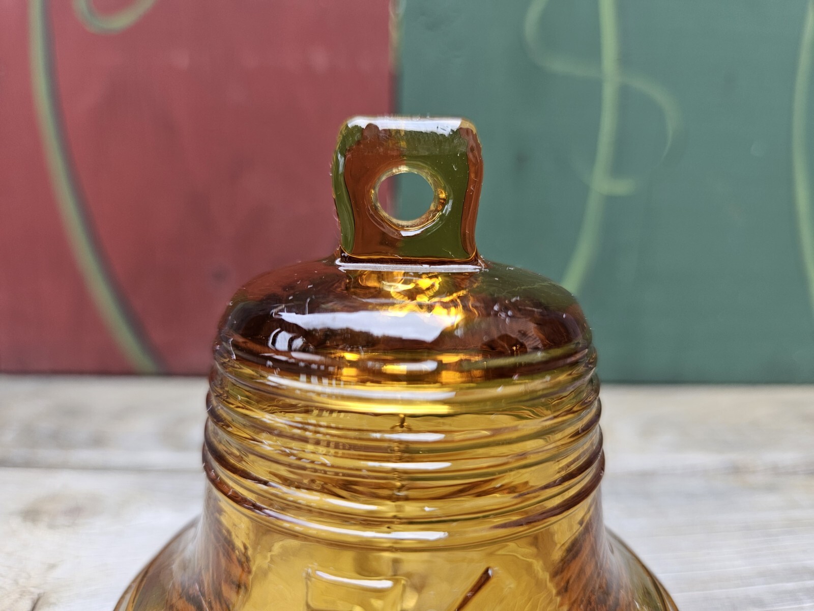 Vintage Viking Glass 1976 Commemorative Liberty Bell In Amber ~3.5″ Tall