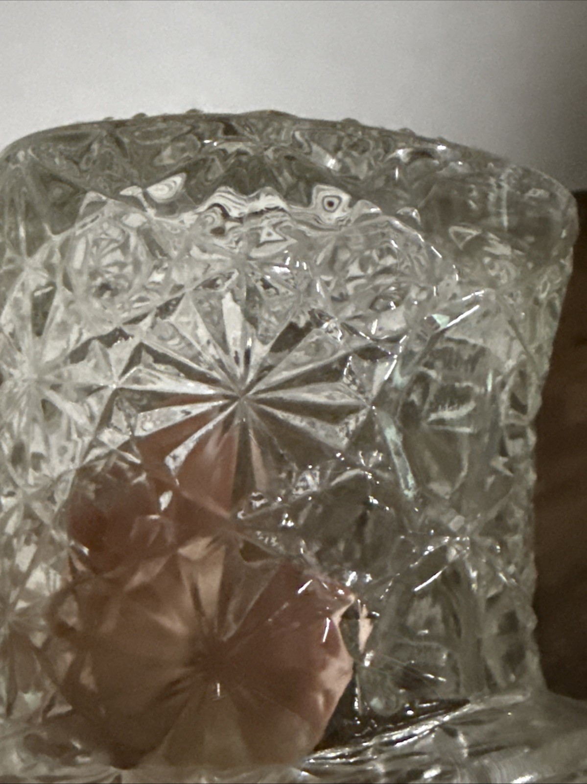 Vintage Fenton Daisy and Button Top Hat Clear Glass with Rim 4.5 Wide x 3.5 Tall