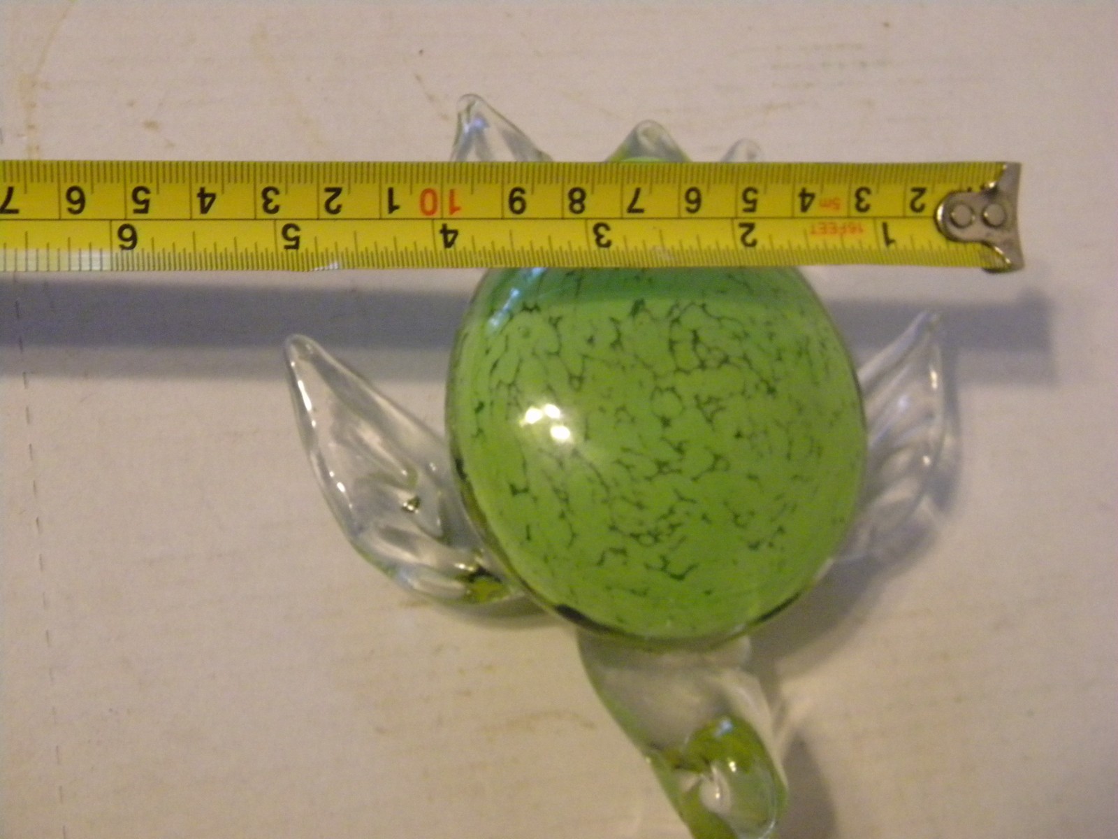 Vintage Fifth Ave Crystal Heavy Art Green Sea Turtle Paperweight