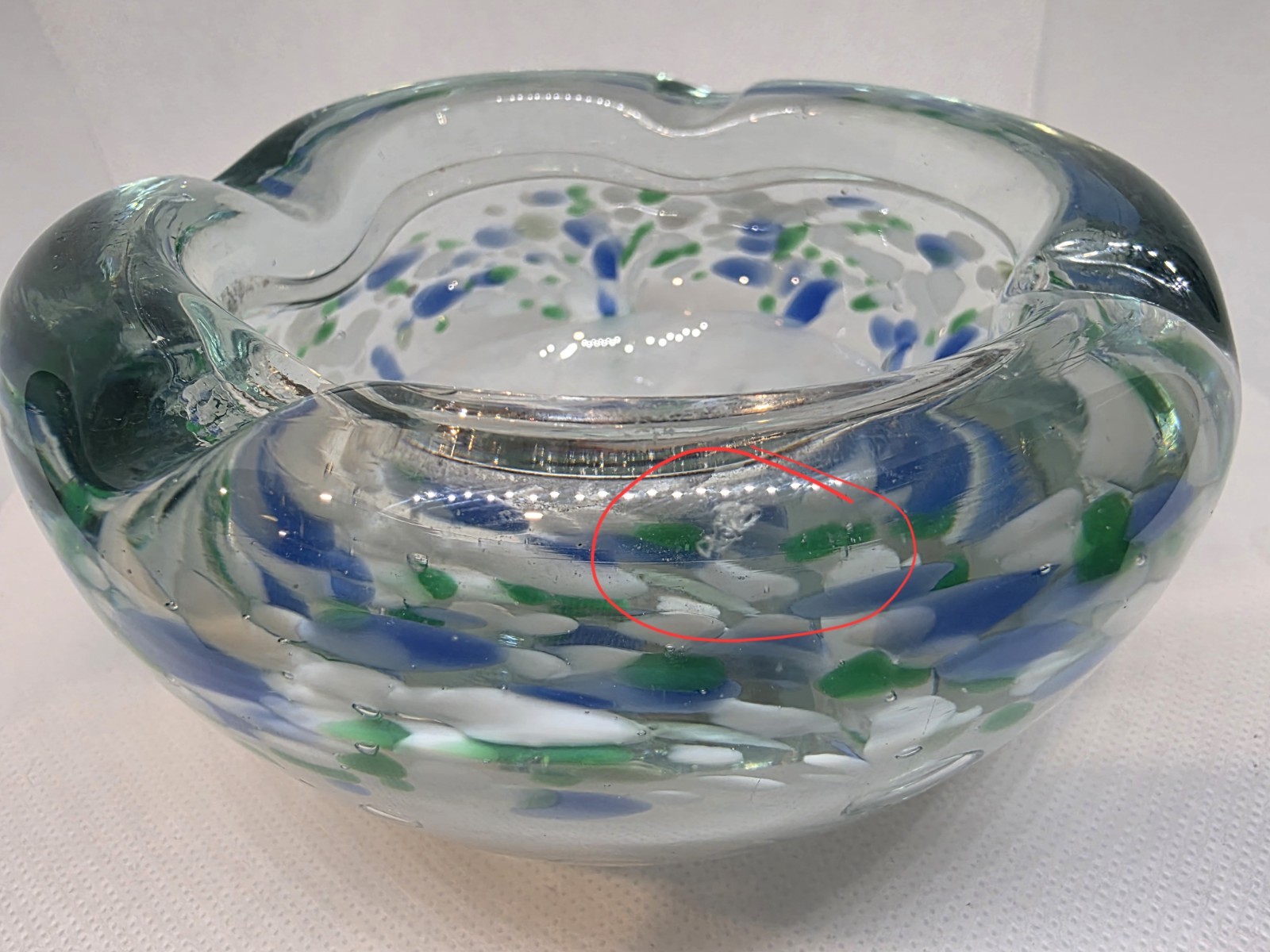 Vintage Murano? Style Art Glass Blown Bowl/Ashtray *SEE PHOTOS/DESCRIPTION*