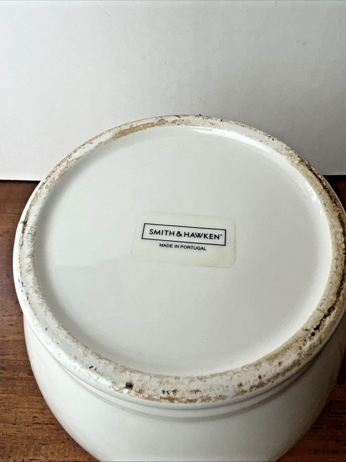 Vintage Smith & Hawken 6.25” x 6.5” Cream White Pottery Cache Pot Planter Vase
