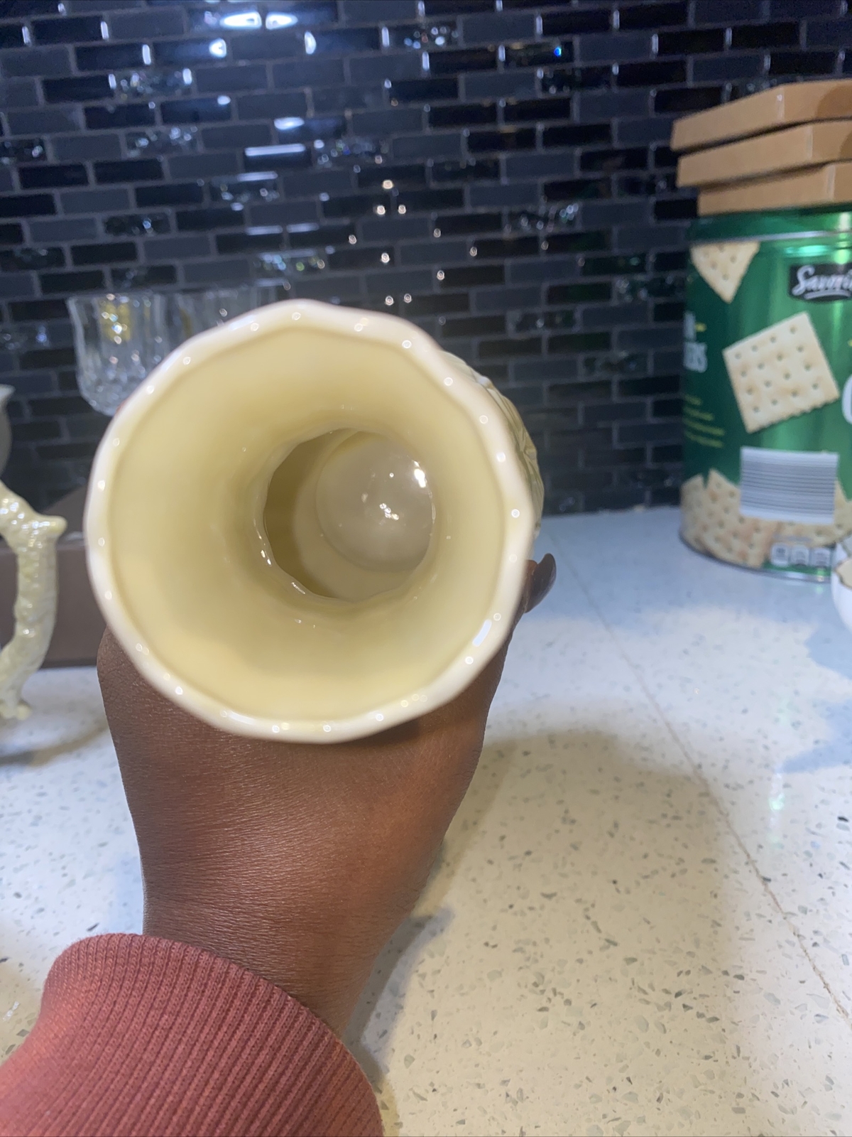 Vintage Belleek Porcelain Calla Lily and Leaves Nile Vase 7.25 Inches 6th Mark