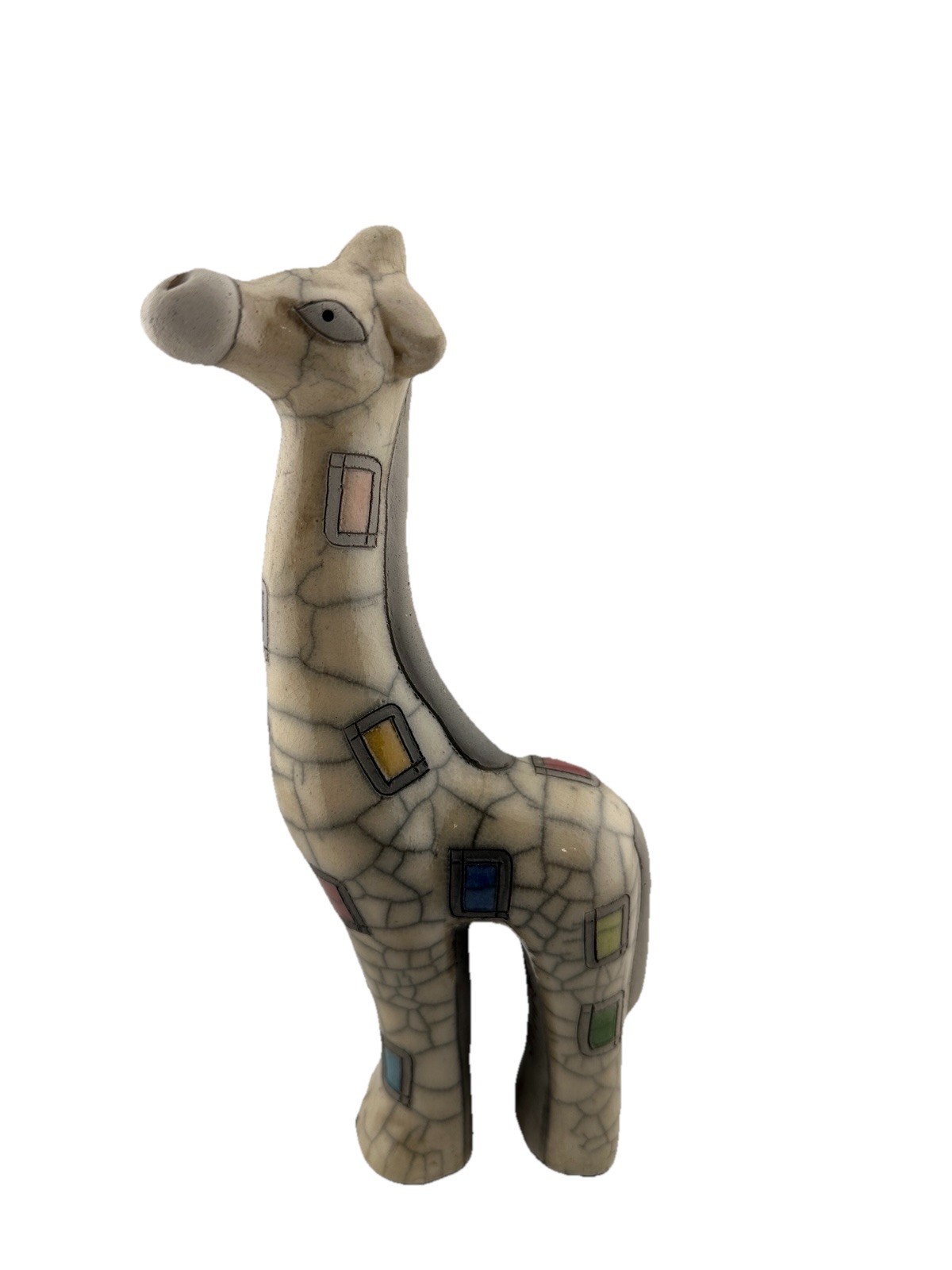 Vintage Fenix Raku Giraffe Pottery Figure South Africa Mosaic