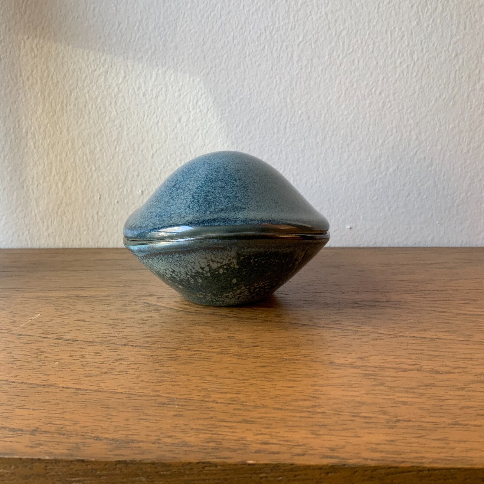 B&G Bing & Grondahl Blue Crystalline Glaze Lidded Dish Henning Koppel 1st ’62-70