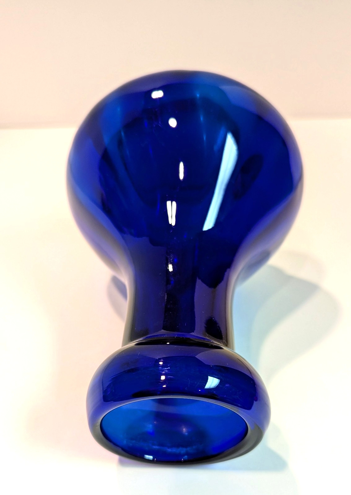 Cobalt Bristol Blue Hyacinth Bulb Forcing Vase Art Deco Late Victorian Style EC