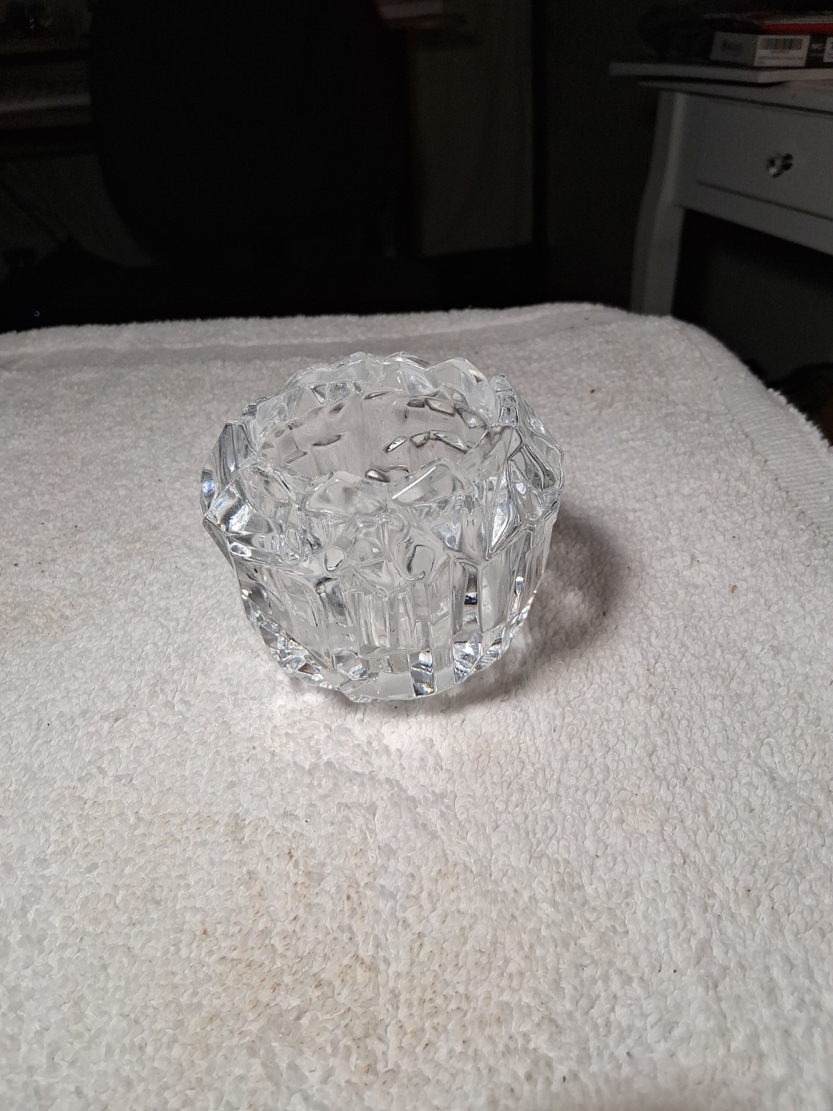 Mikasa Crystal Votive Candle Holder, Austria Art Glass, looks like ice