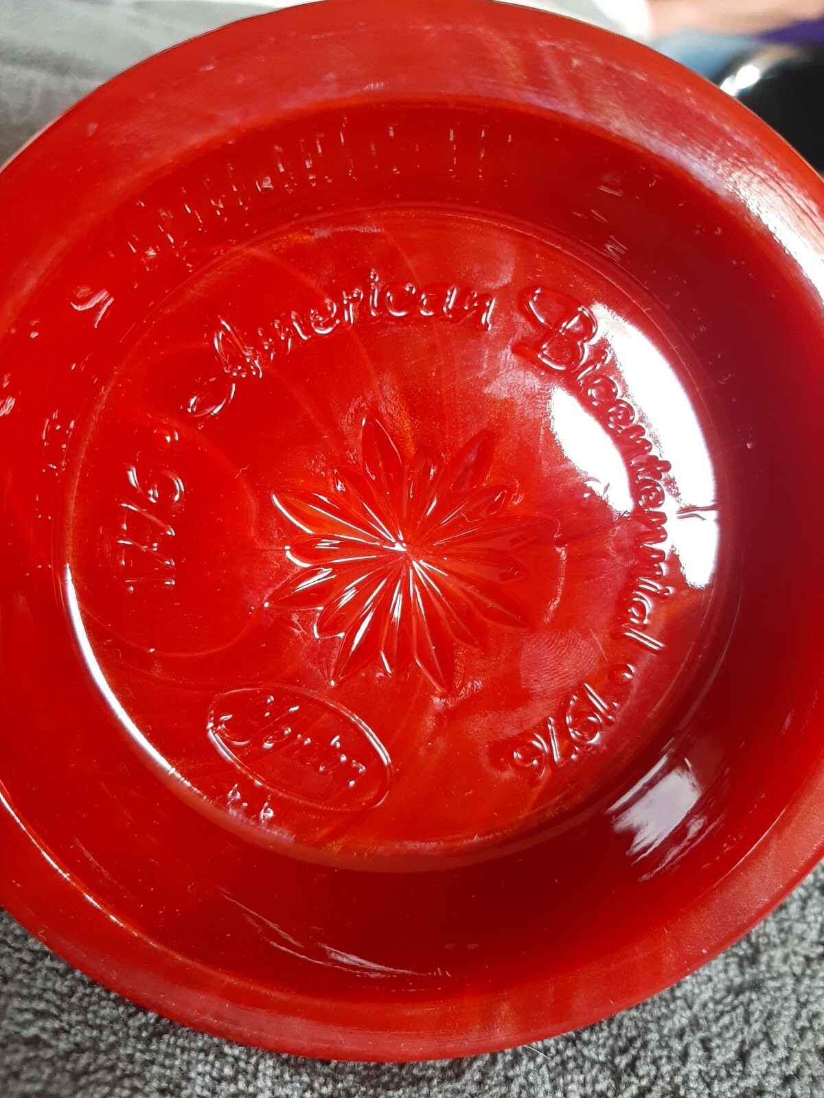 Vintage Fenton Red Slag Glass USA Bicentennial Eagle 4” Paperweight 1776-1976