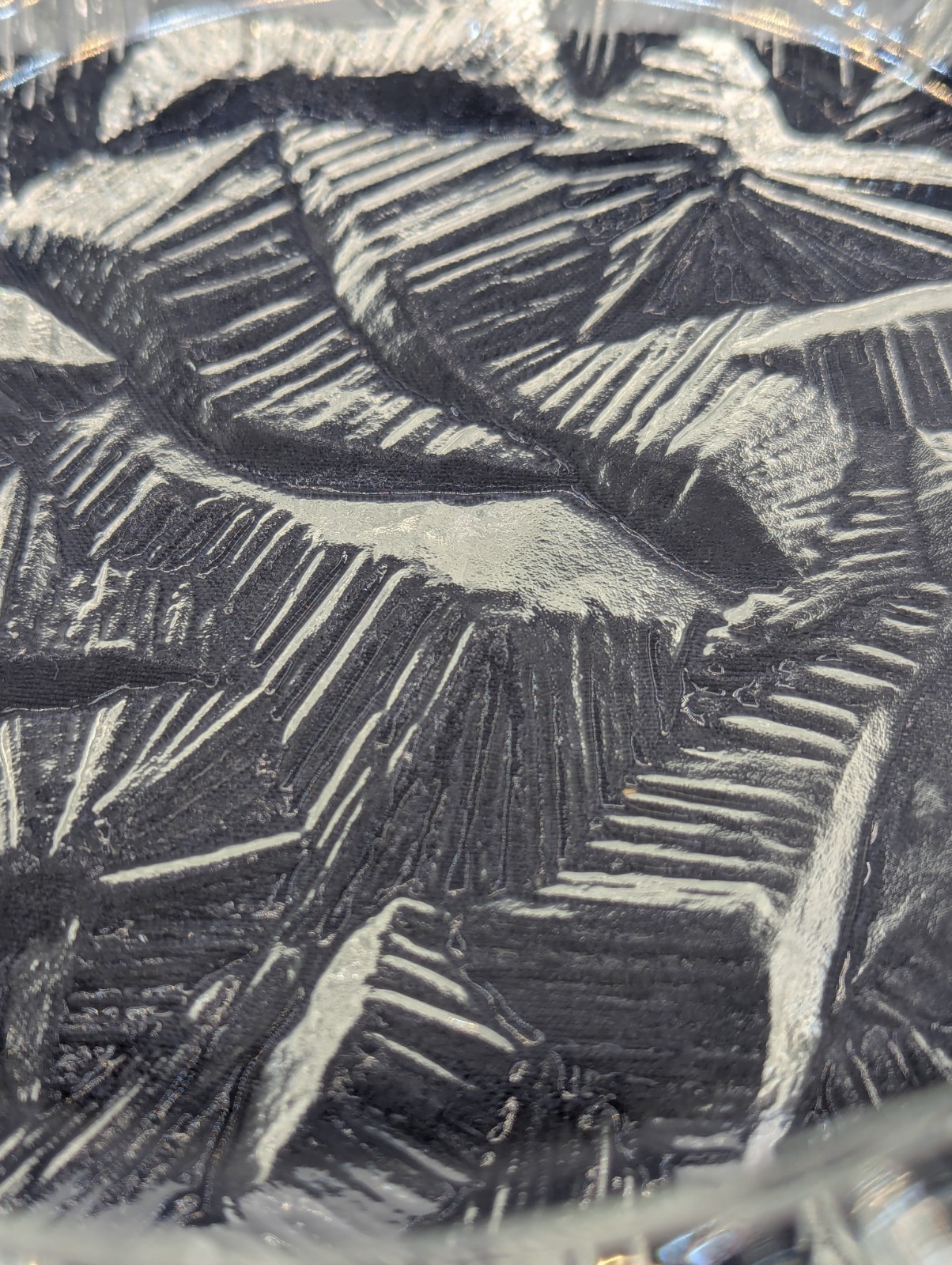 Gorgeous Hoya Crystal Iceberg Glacier Ashtray 7.5″x2.5″, 3.25lb Japan 1980s EUC
